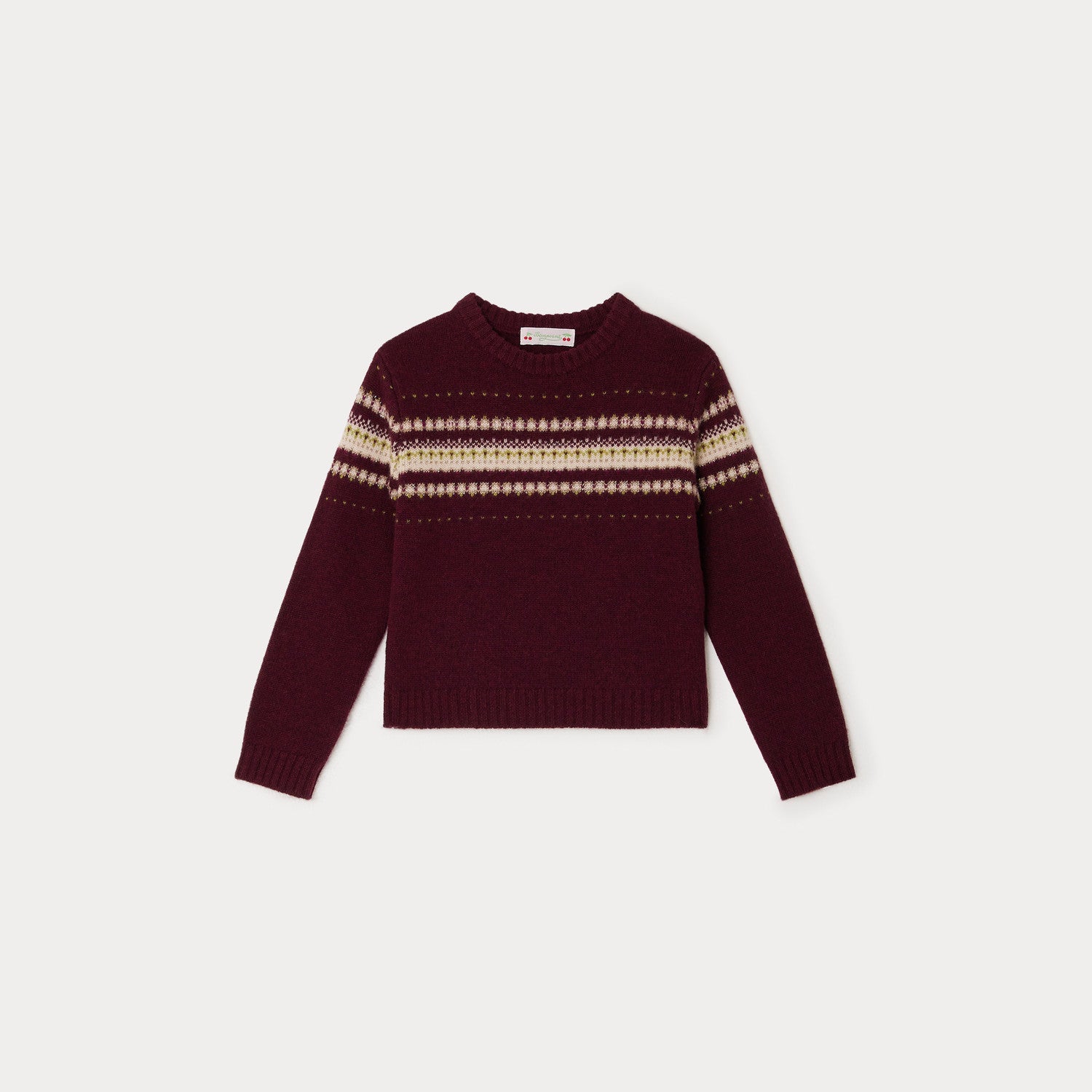 Girls Wine Red Wool Sweater