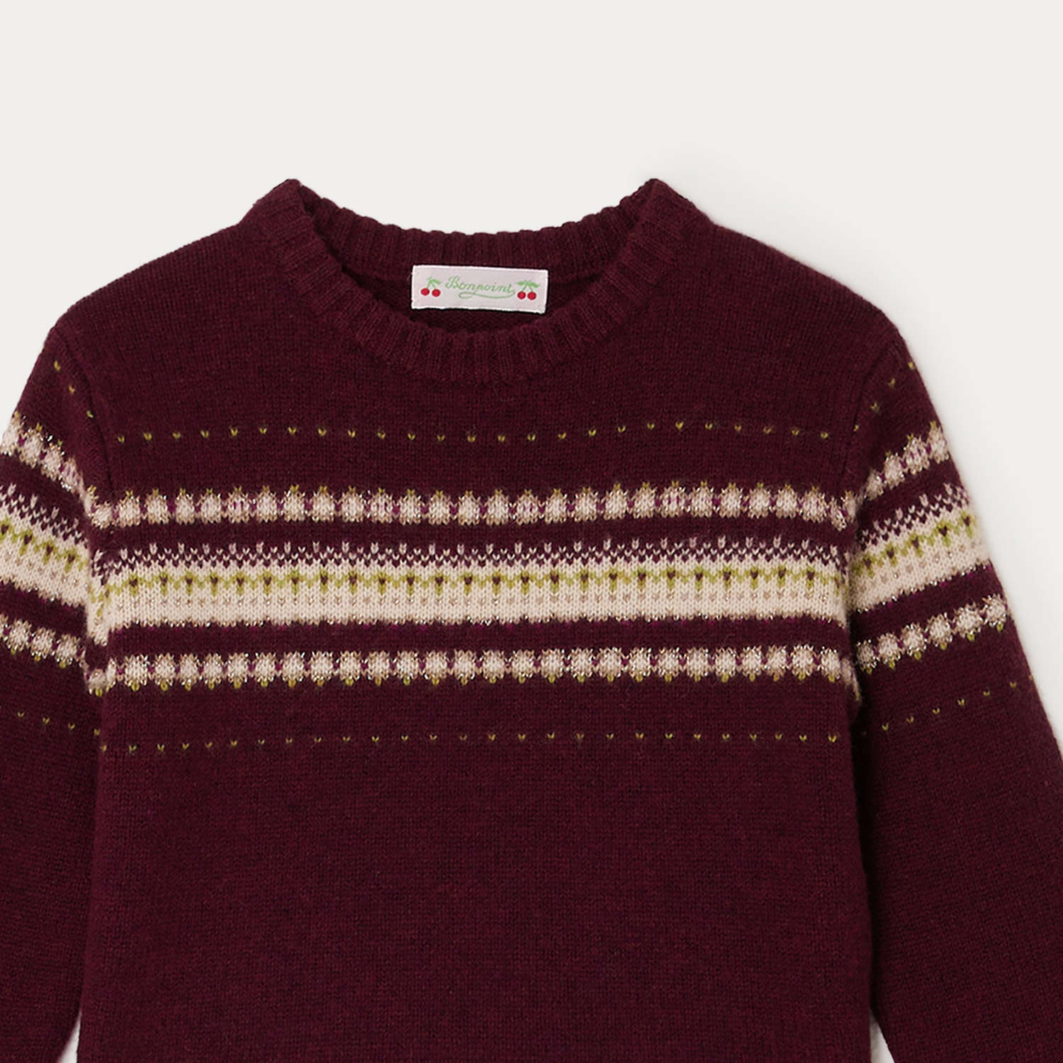 Girls Wine Red Wool Sweater