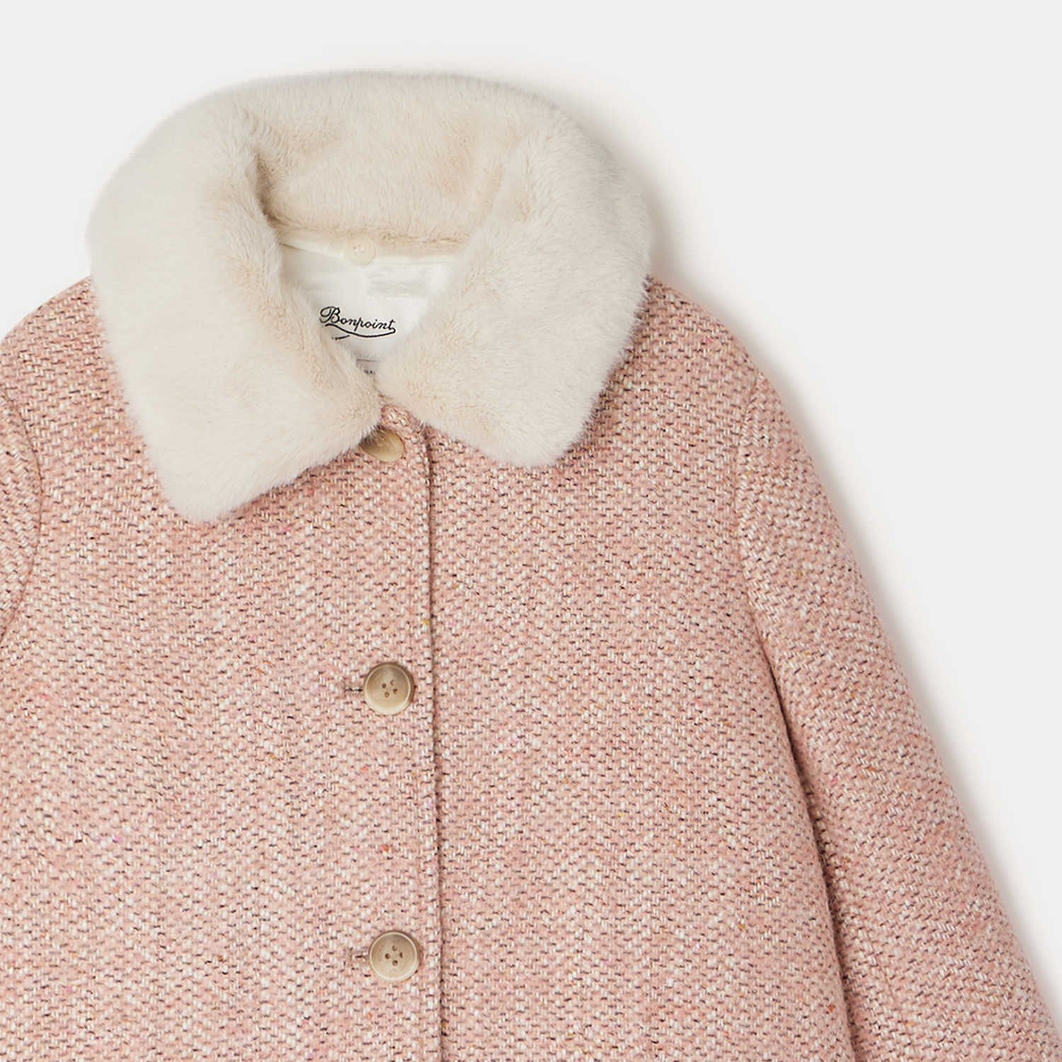 Girls Pink Wool Coat