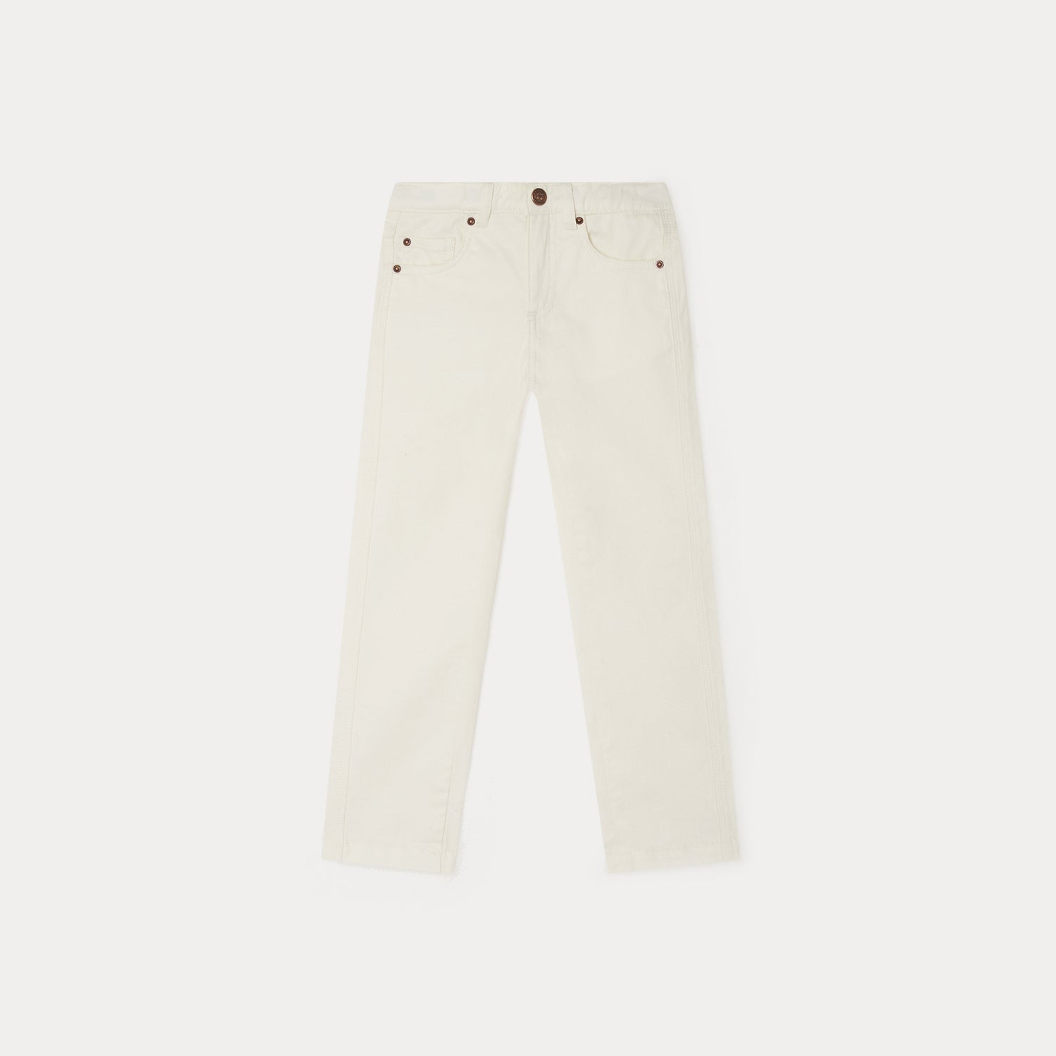 Girls White Denim Trousers