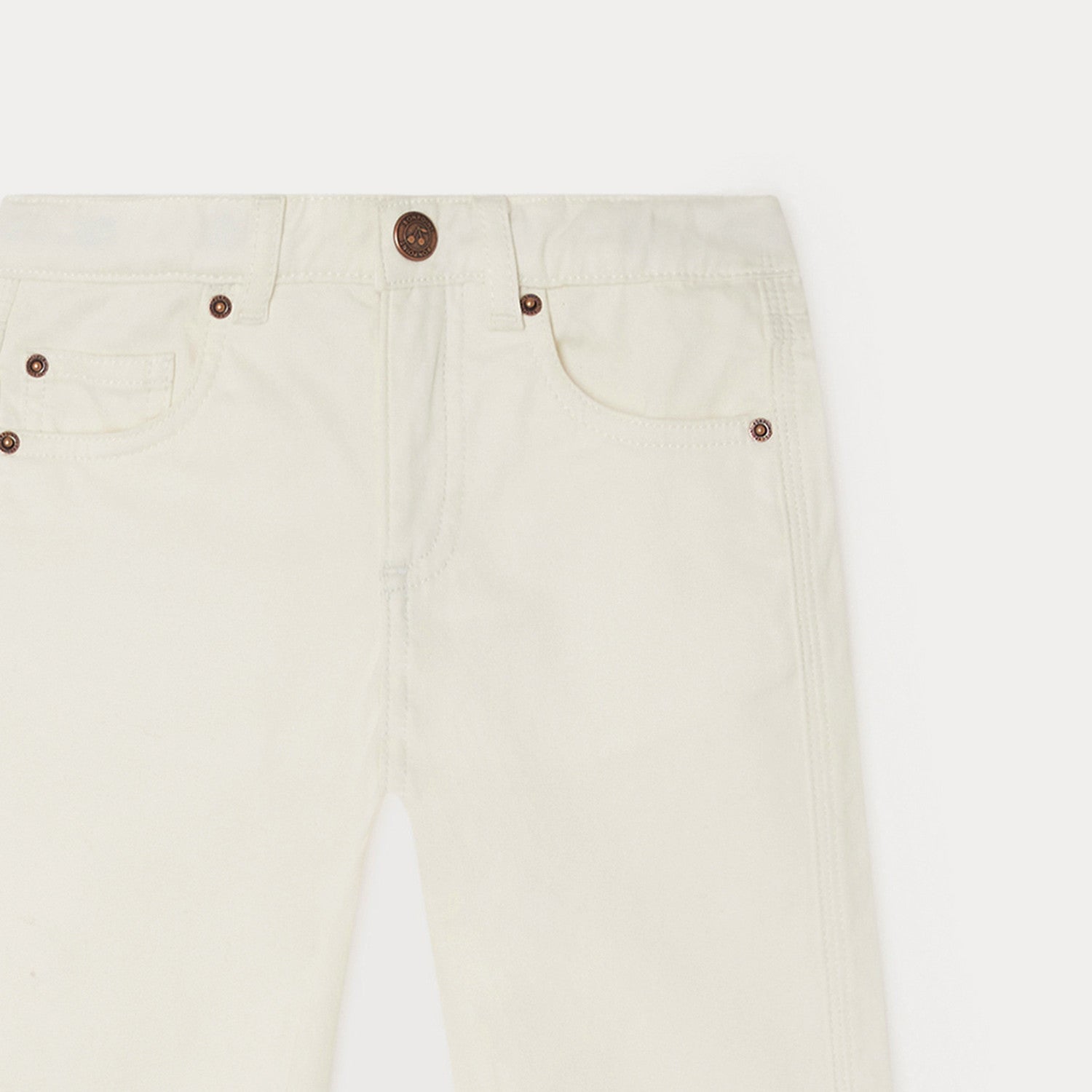 Girls White Denim Trousers