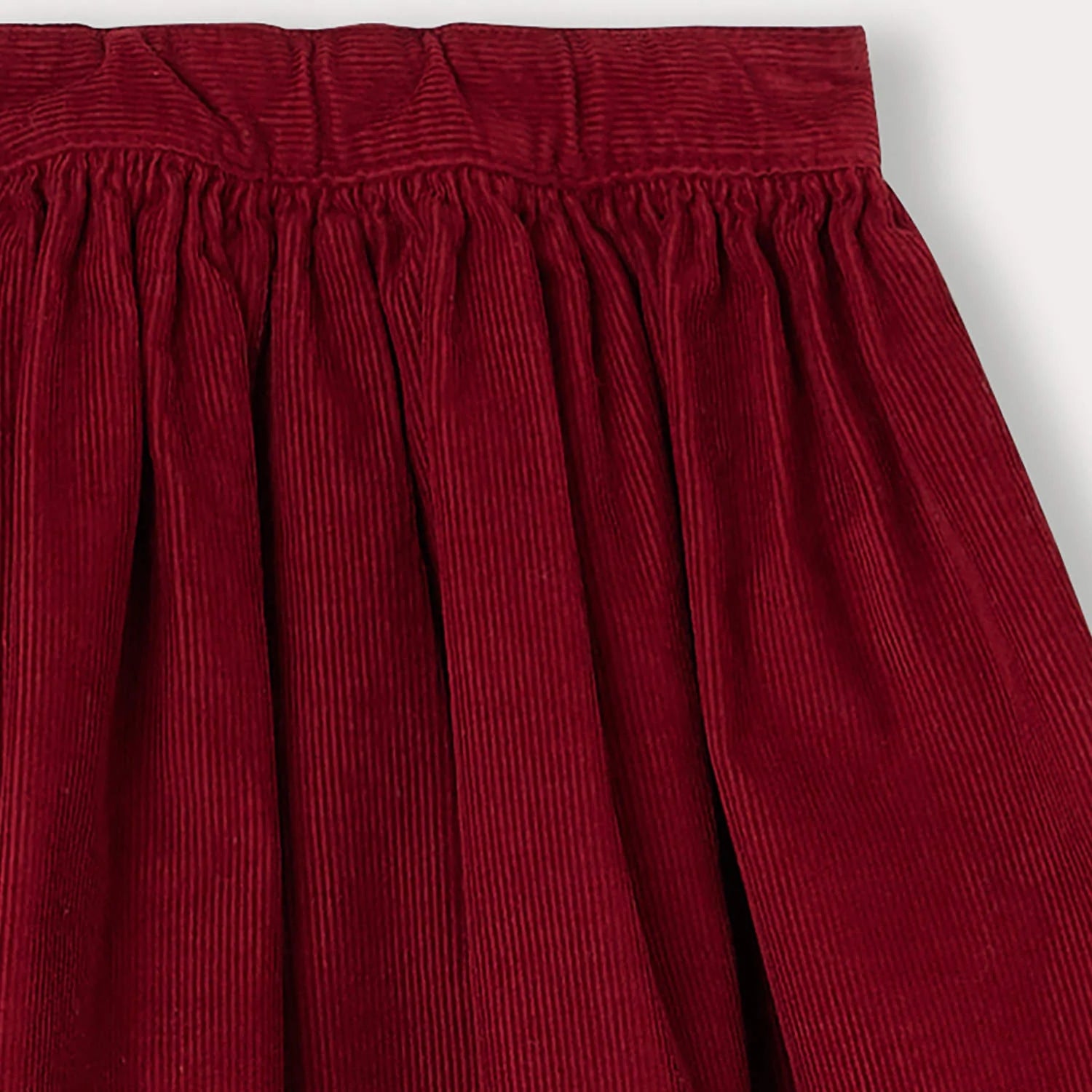 Girls Wine Red Cotton Skirt