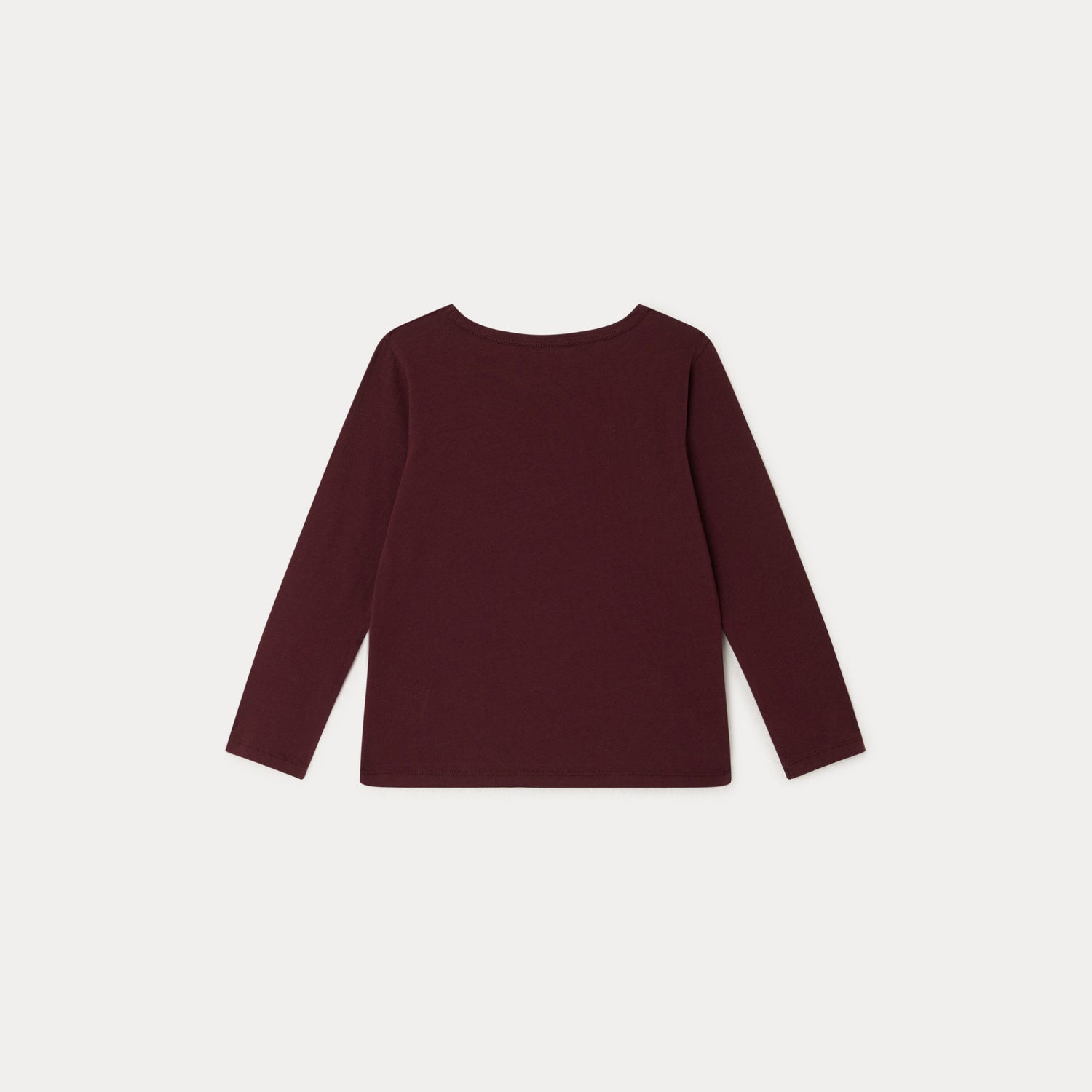 Girls Dark Red Cotton T-Shirt