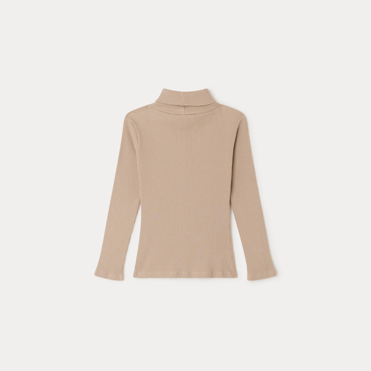 Girls Beige Cotton T-Shirt
