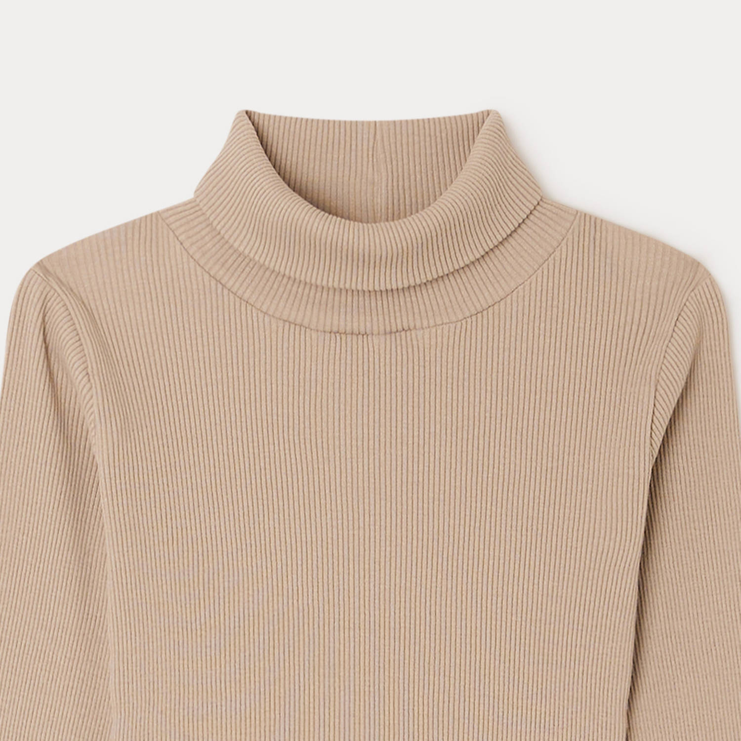 Girls Beige Cotton T-Shirt