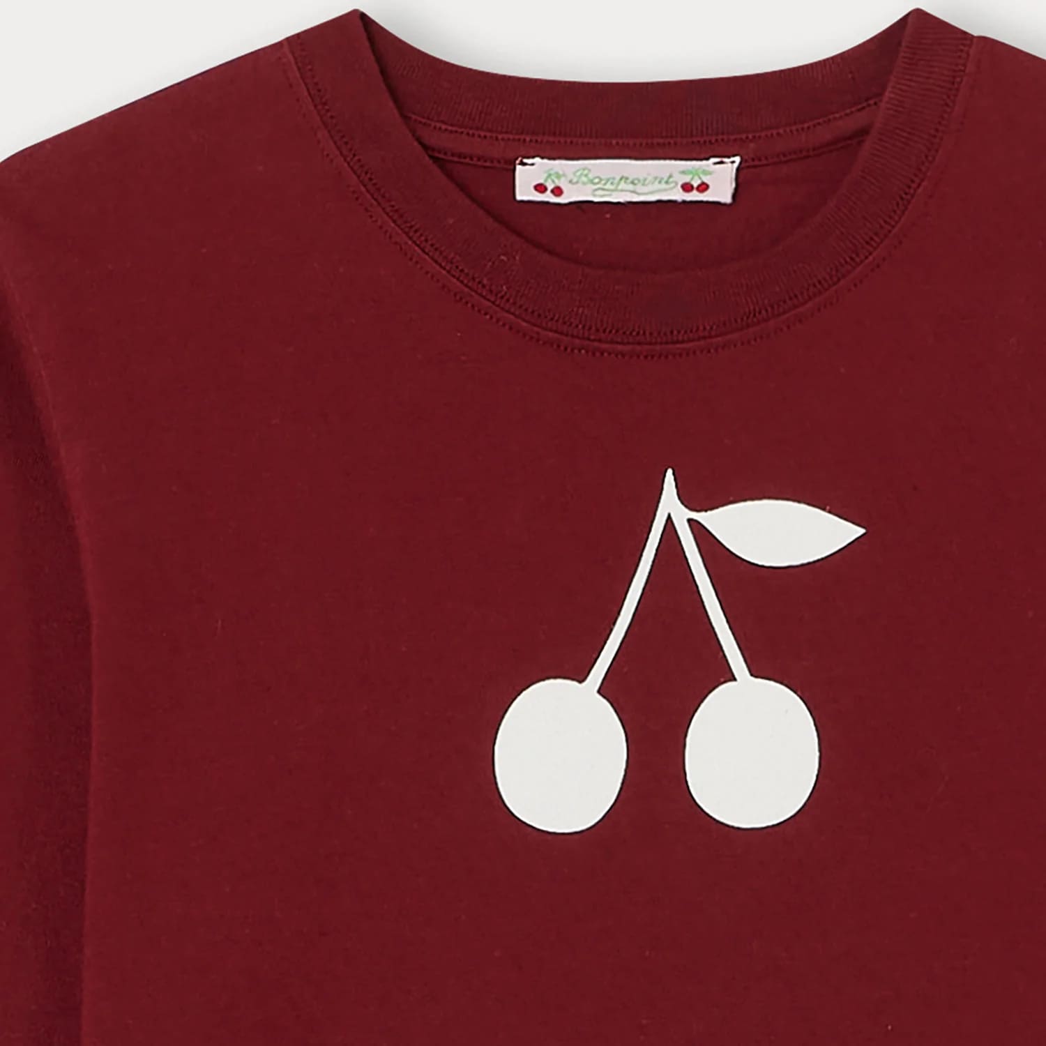 Girls Wine Red Logo Cotton T-Shirt