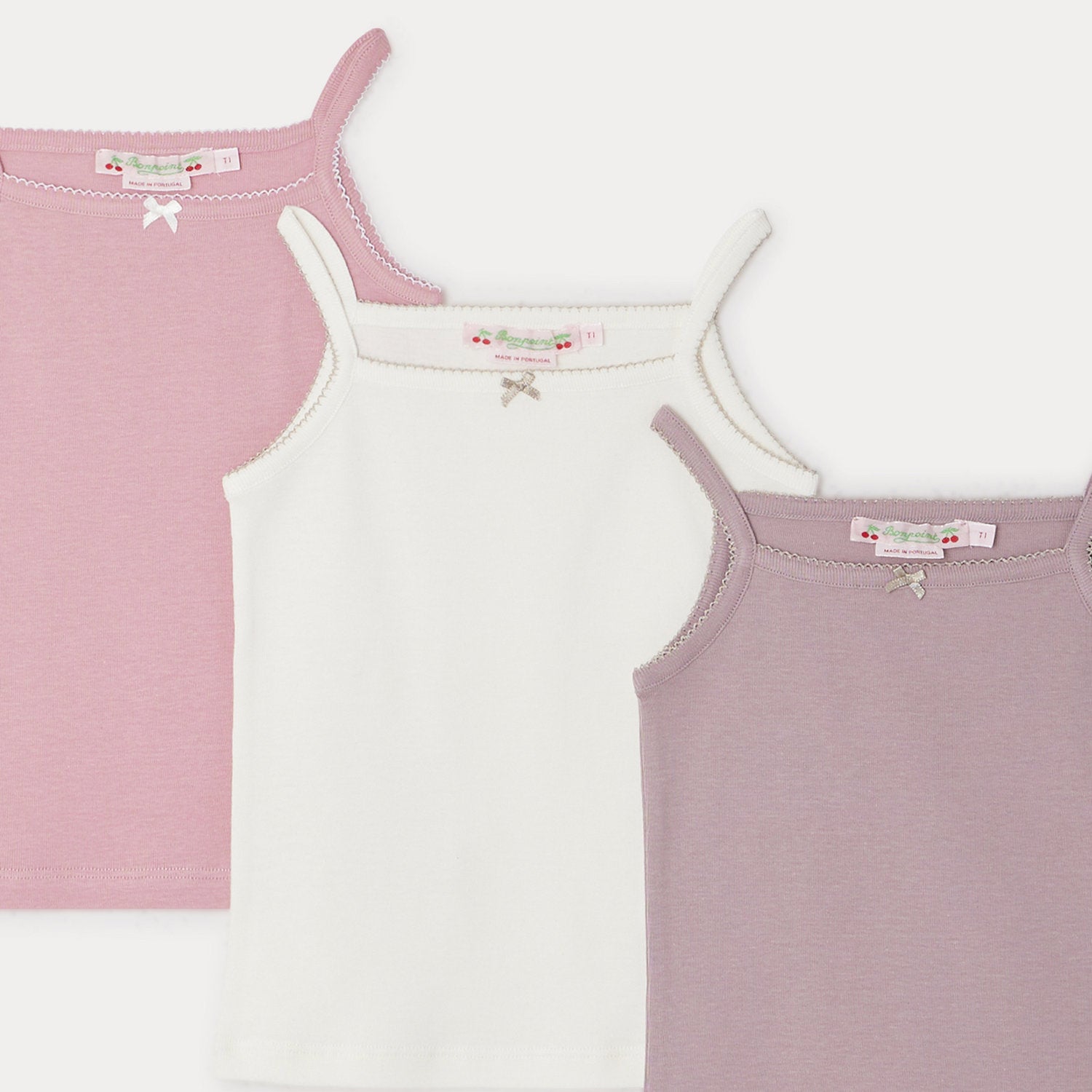 Girls Multicolor Cotton Vest Set(3 Pack)