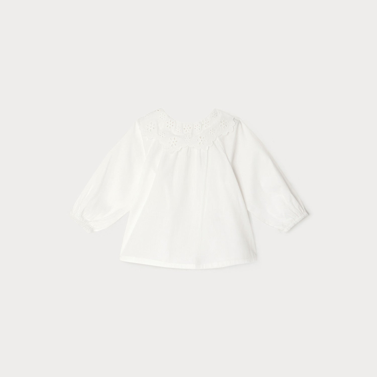 Baby Girls White Ruffle Cotton Shirt