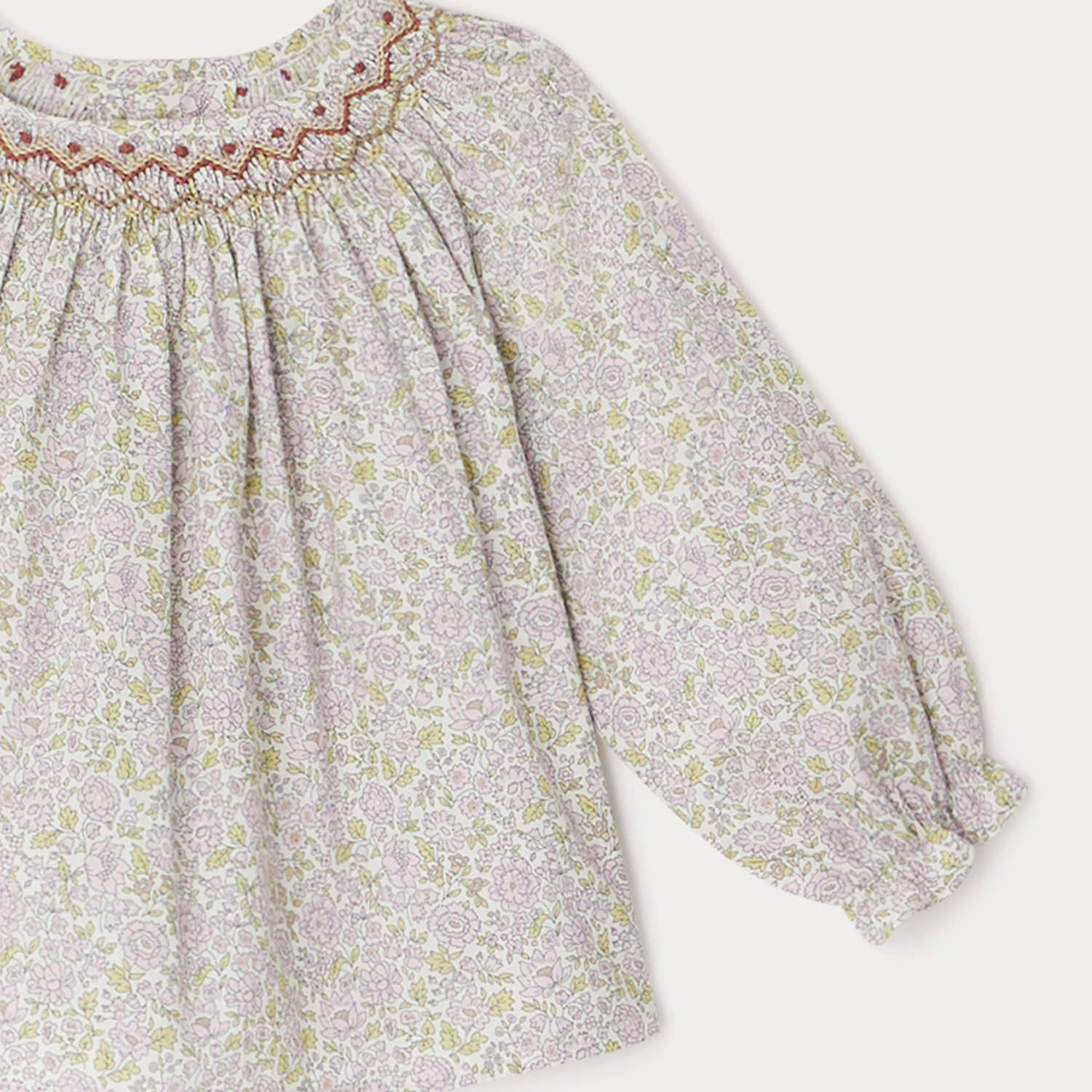 Baby Girls Light Pink Floral Cotton Top