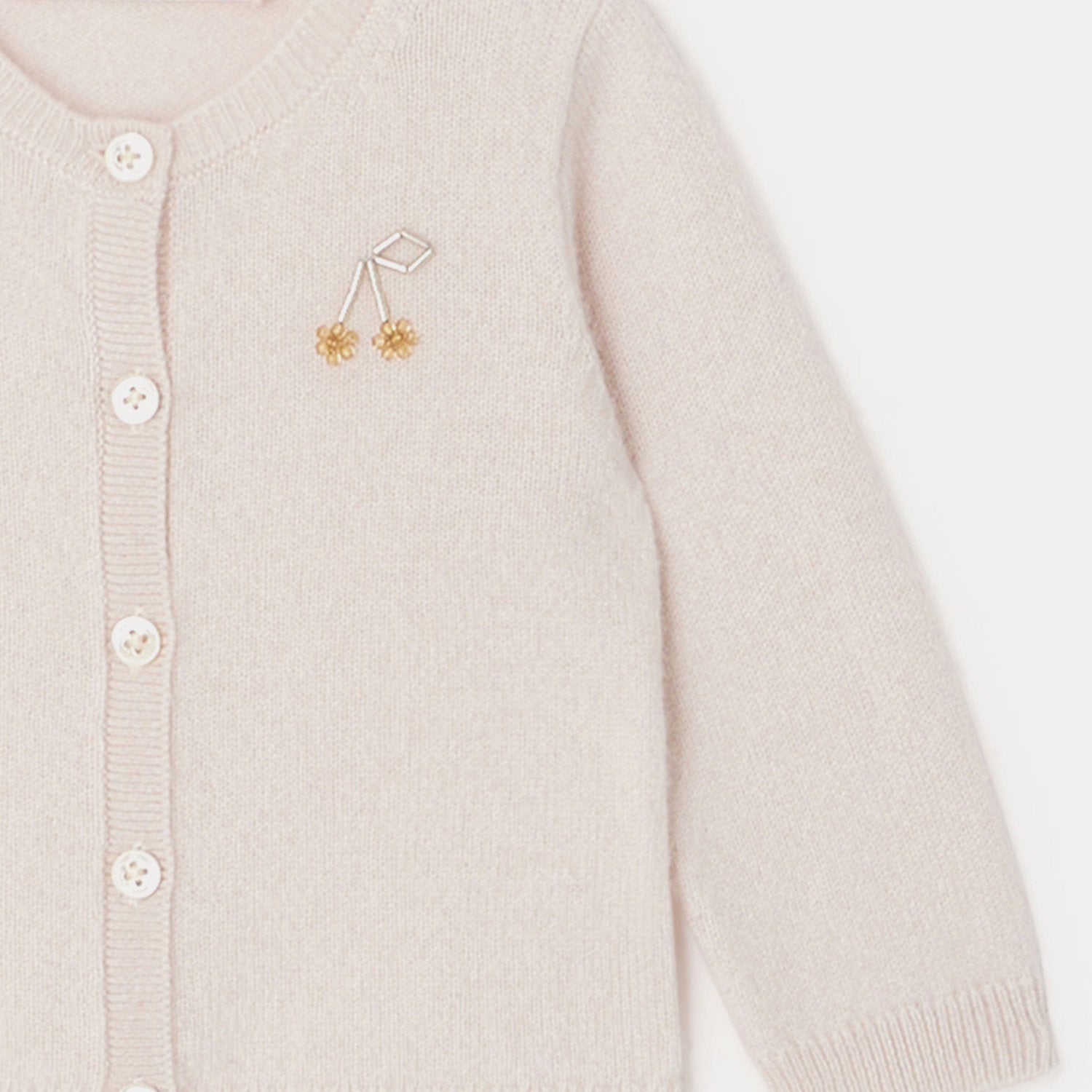 Baby Girls Pale Pink Cashmere Cardigan