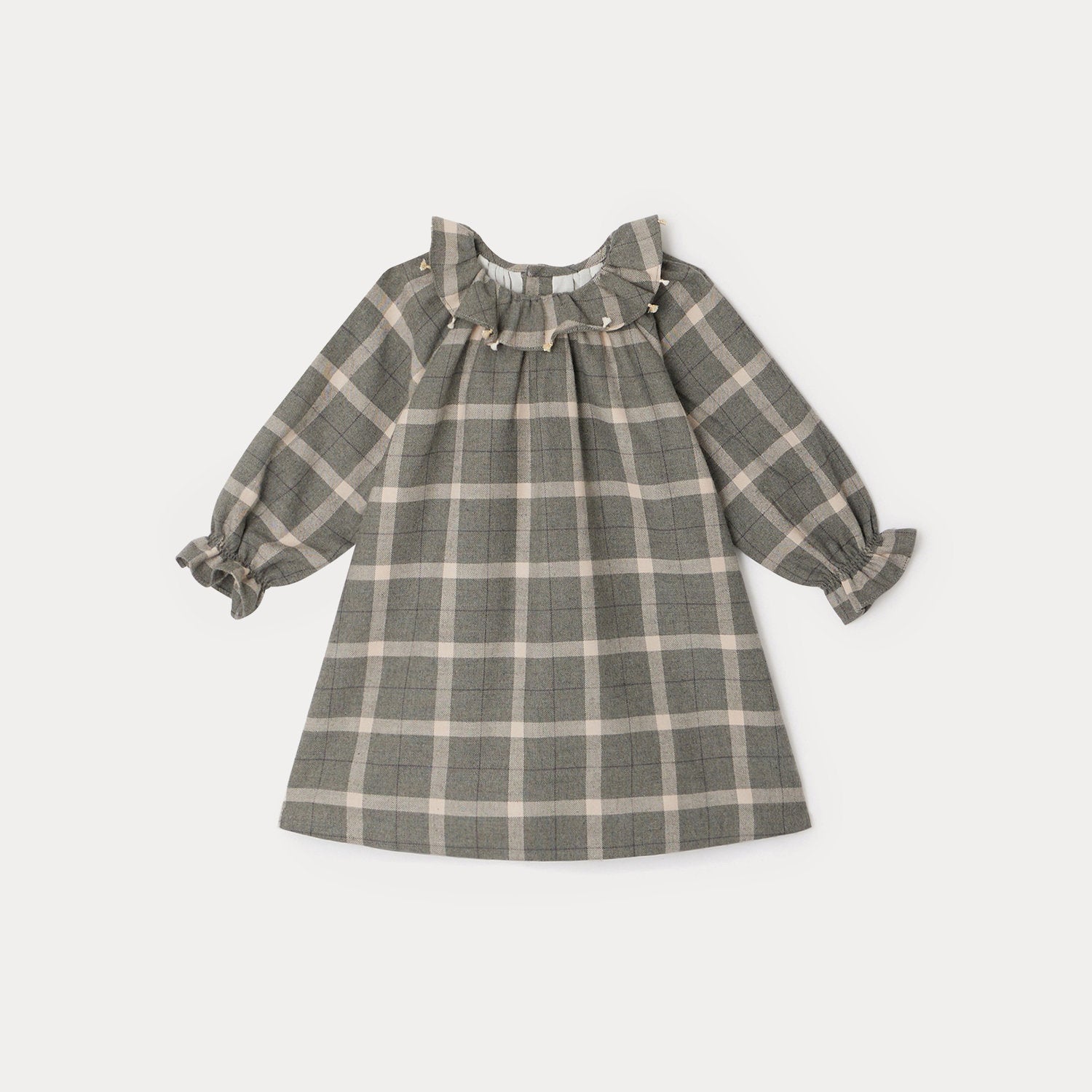 Baby Girls Grey Check Cotton Dress