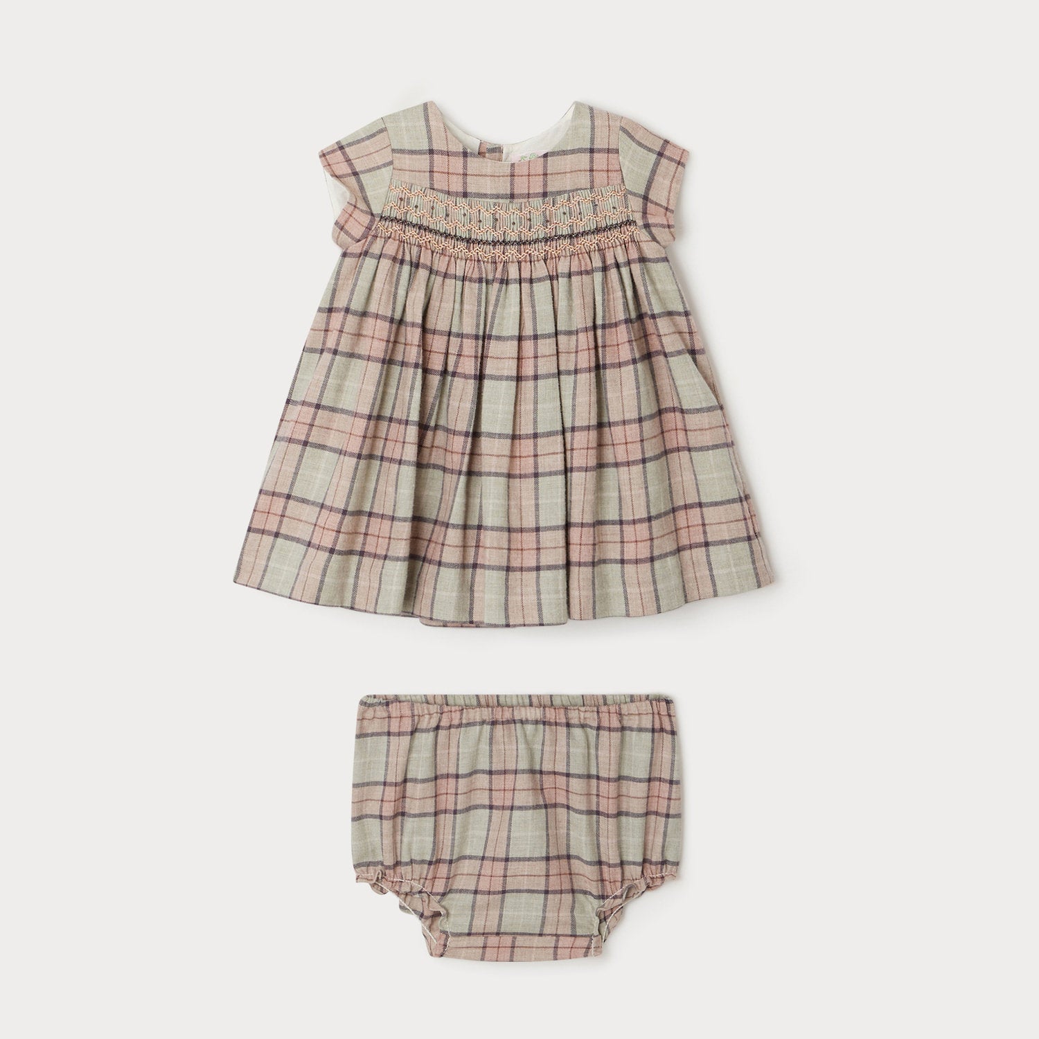 Baby Girls Pink Check Dress Set