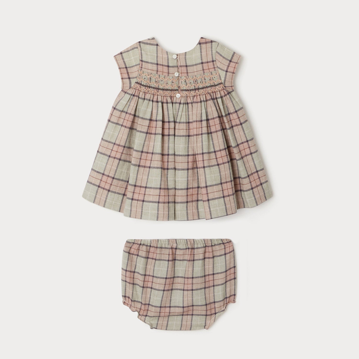 Baby Girls Pink Check Dress Set