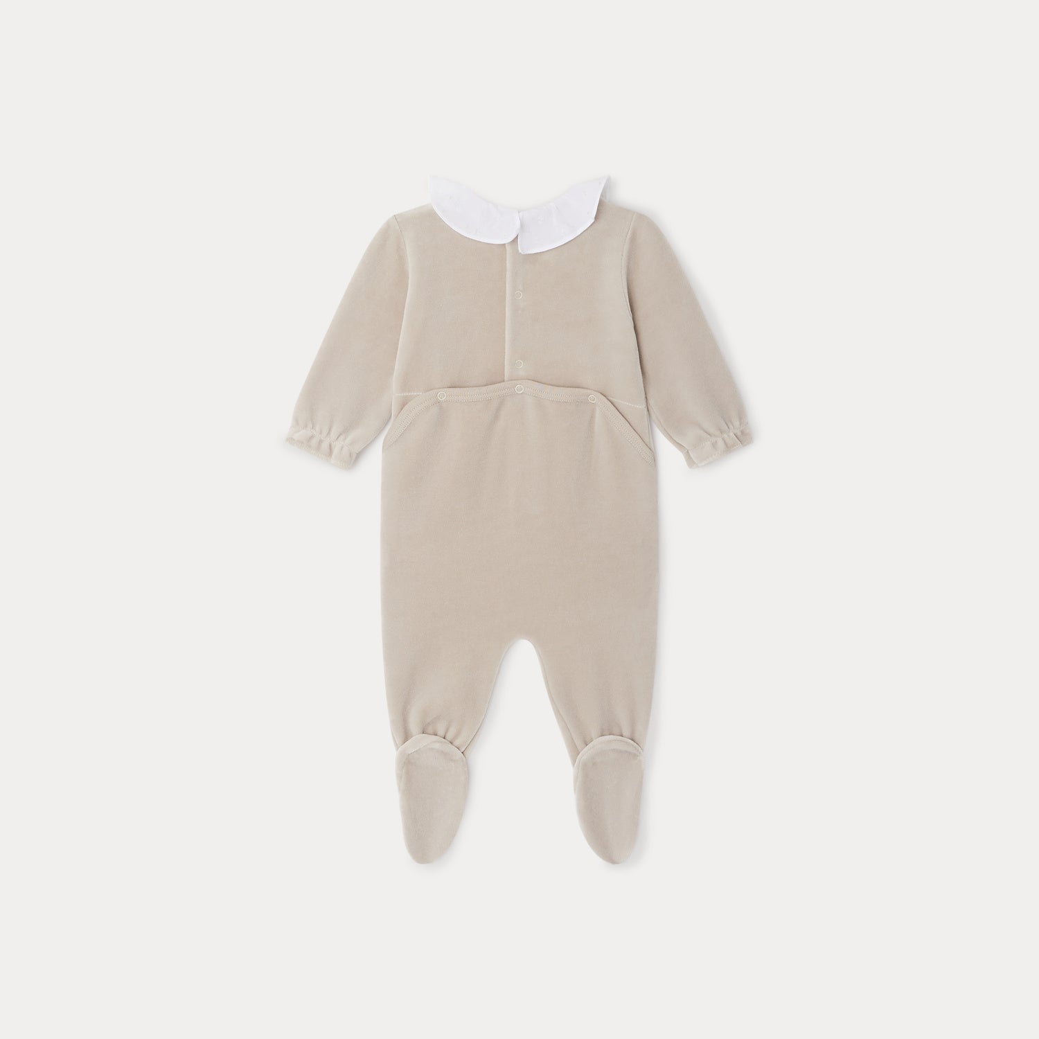 Baby Girls Beige Cotton Babysuit