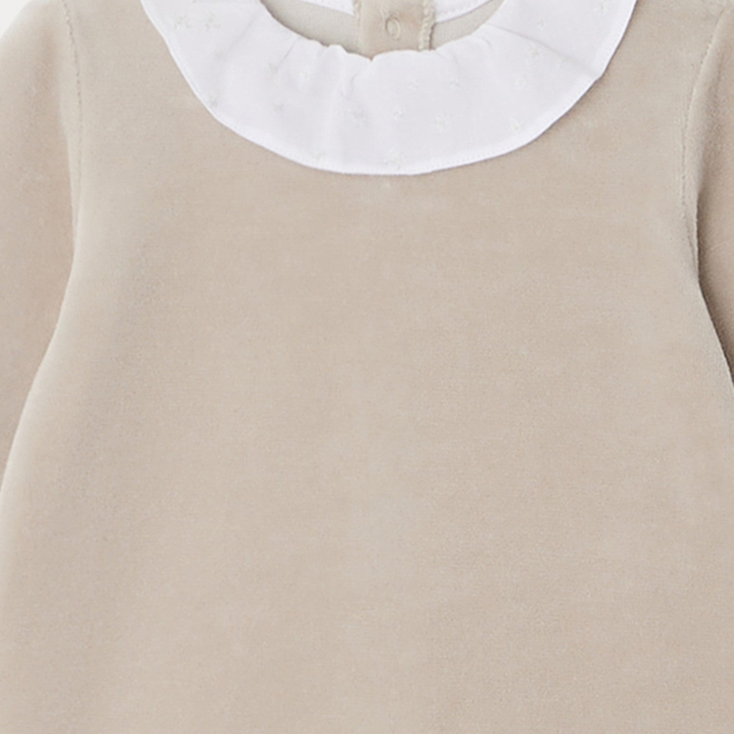 Baby Girls Beige Cotton Babysuit