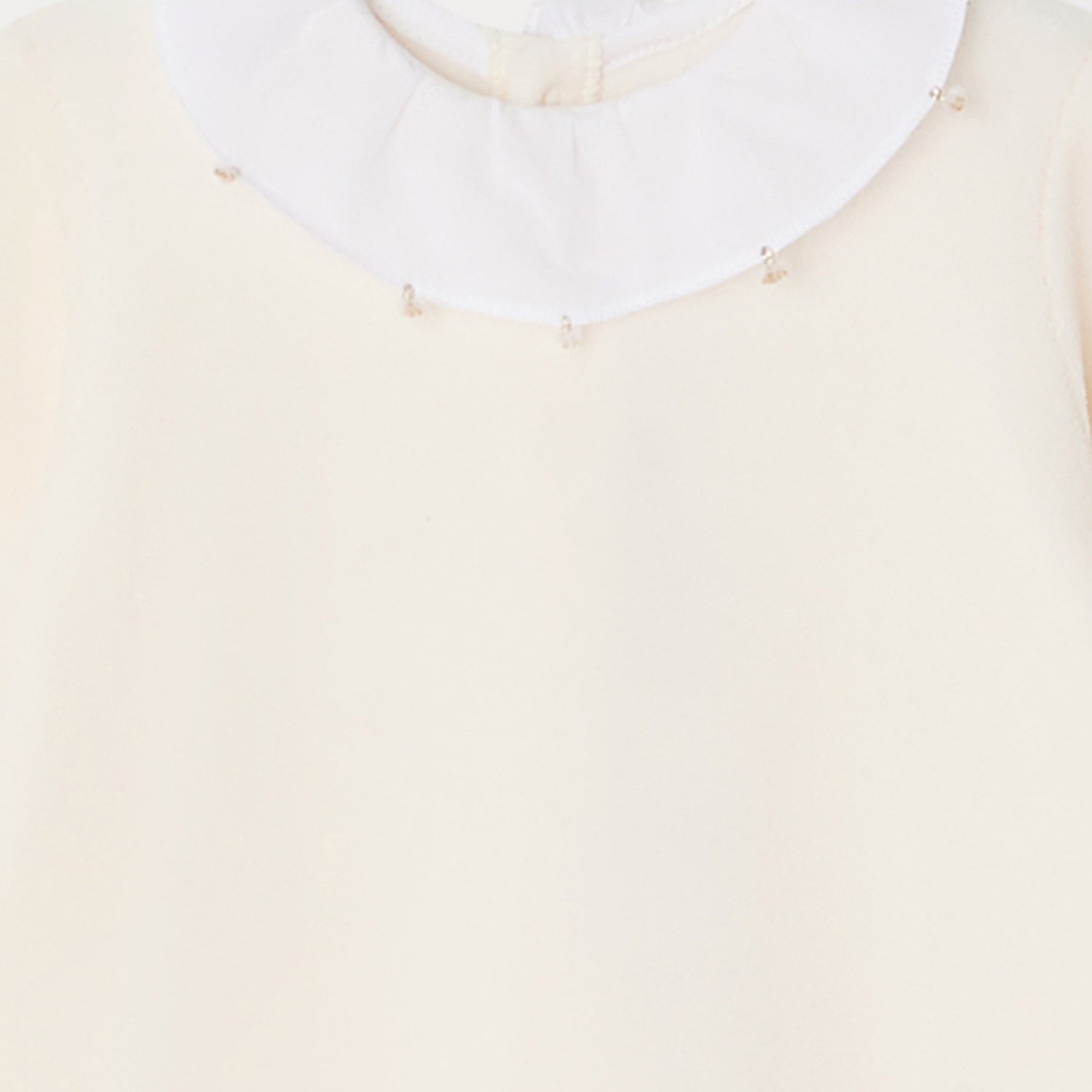 Baby Girls White Ruffle Cotton Babysuit