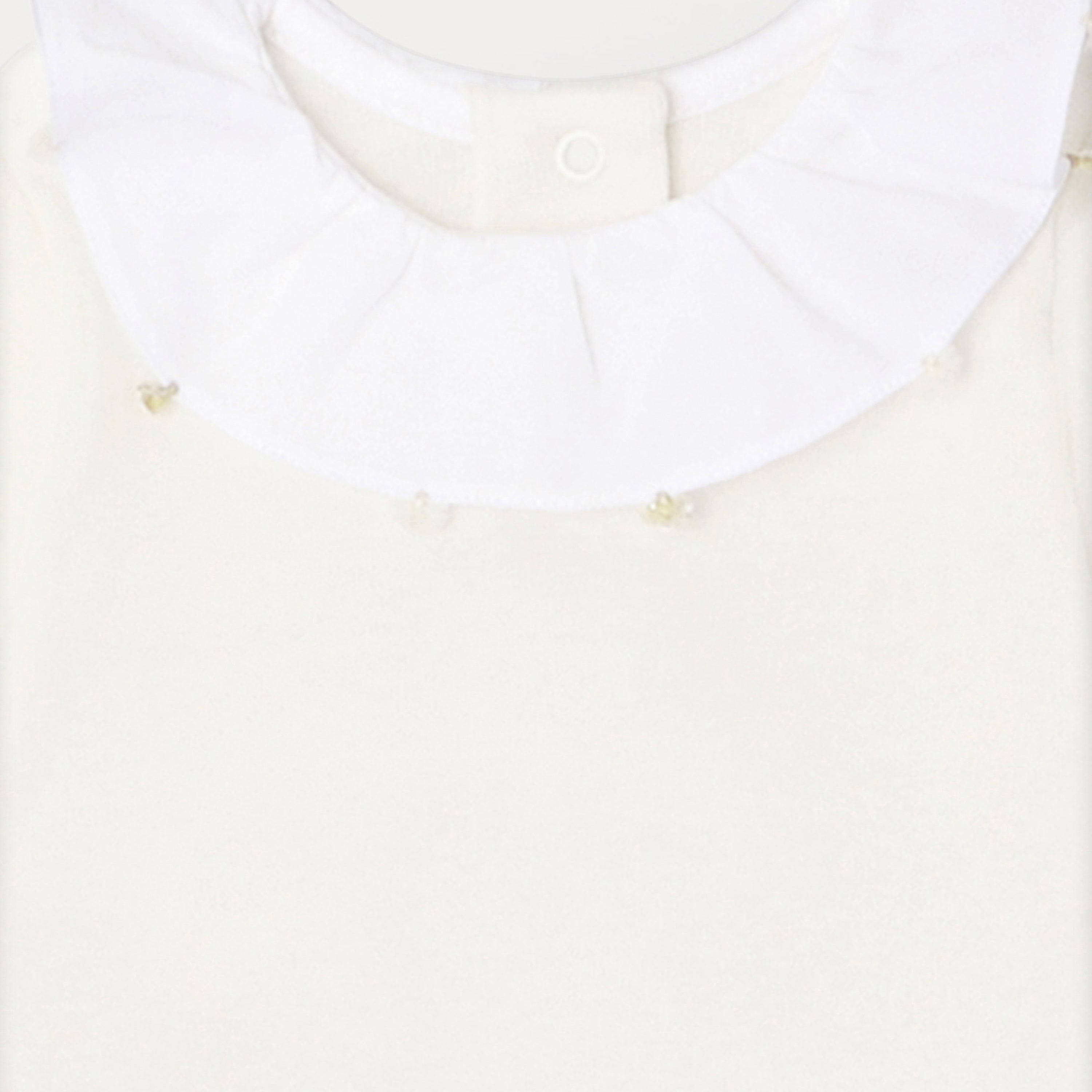 Baby Girls White Cotton Babysuit