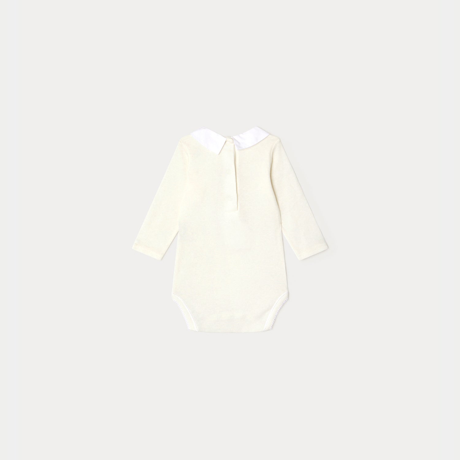 Baby Girls White Cotton Babysuit