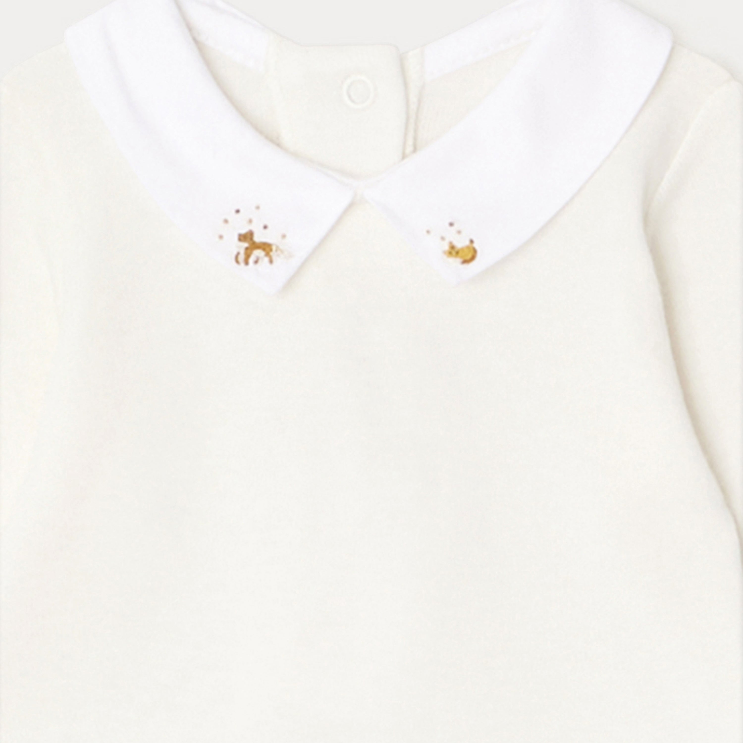 Baby Girls White Cotton Babysuit