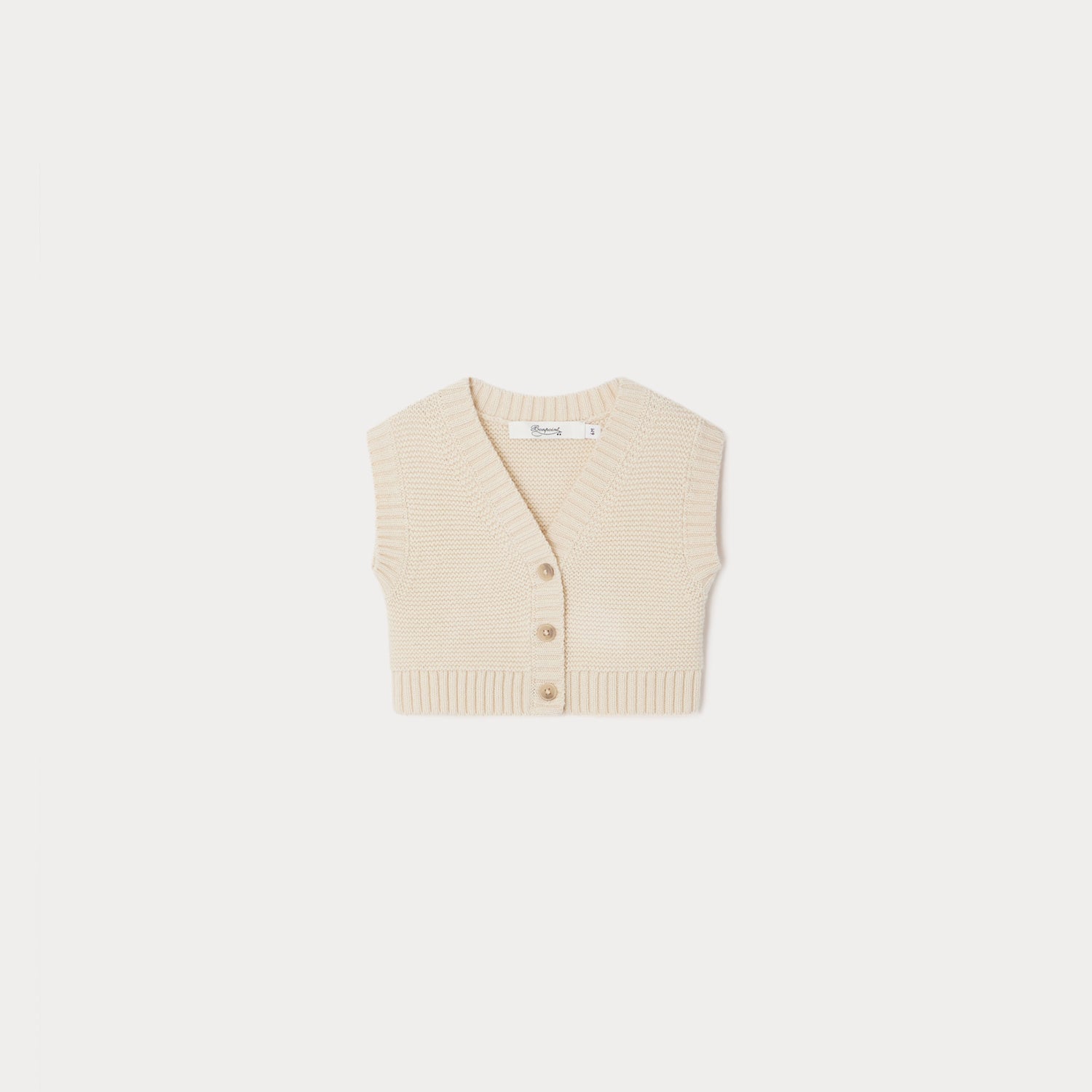 Baby Boys & Girls White Wool Gilet