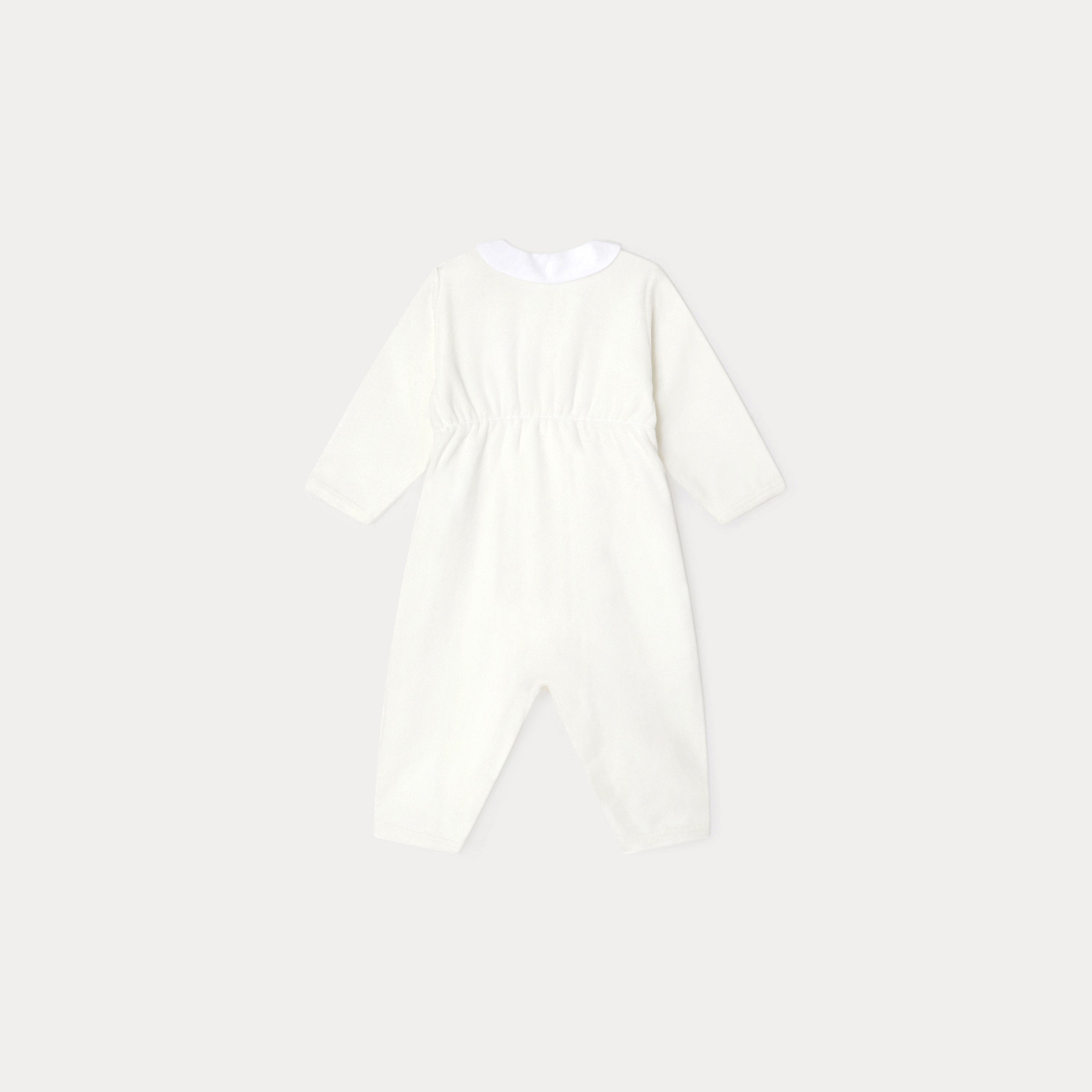 Baby Girls White Cotton Babysuit