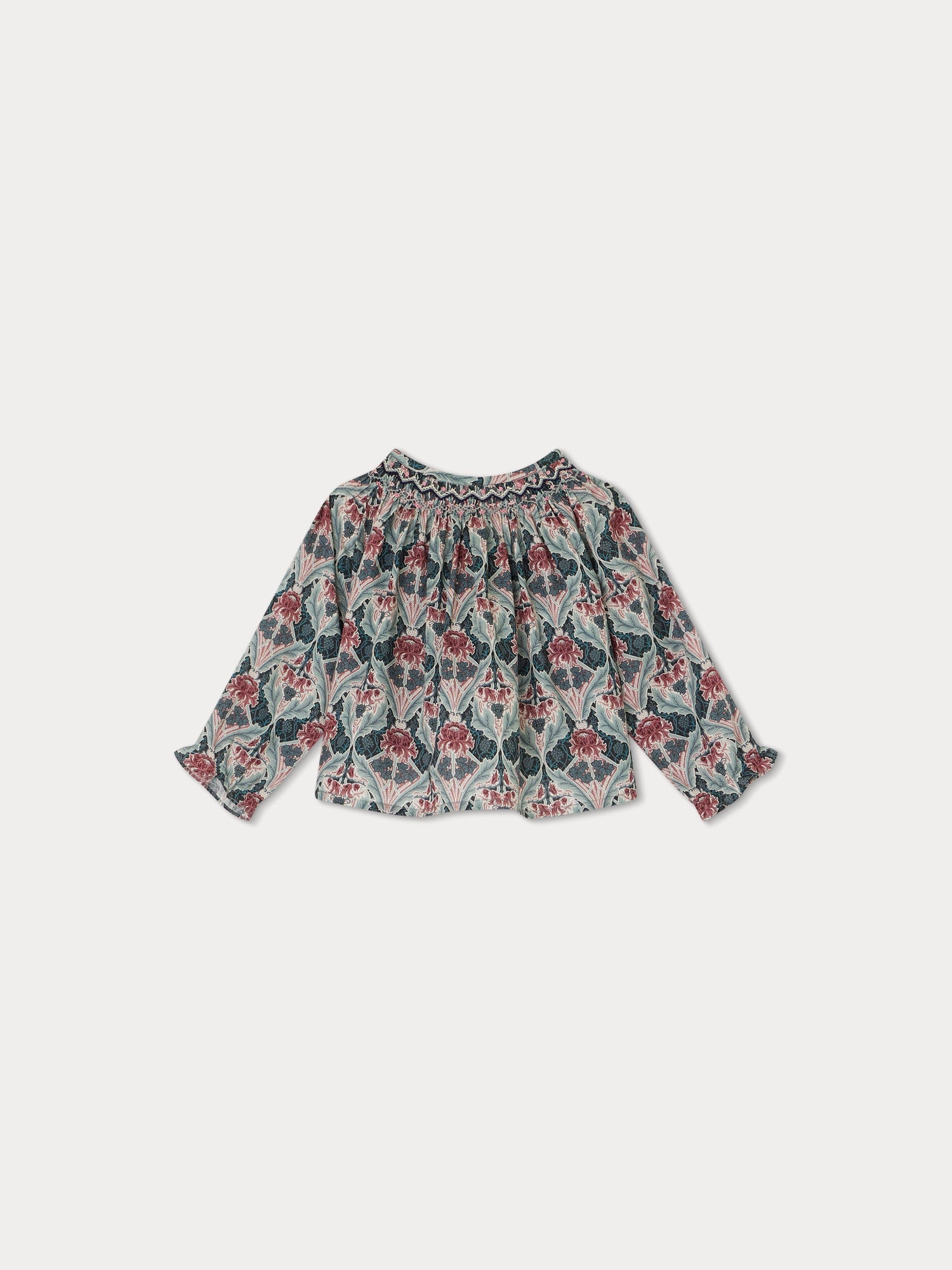 Baby Girls Green Flower Cotton Top