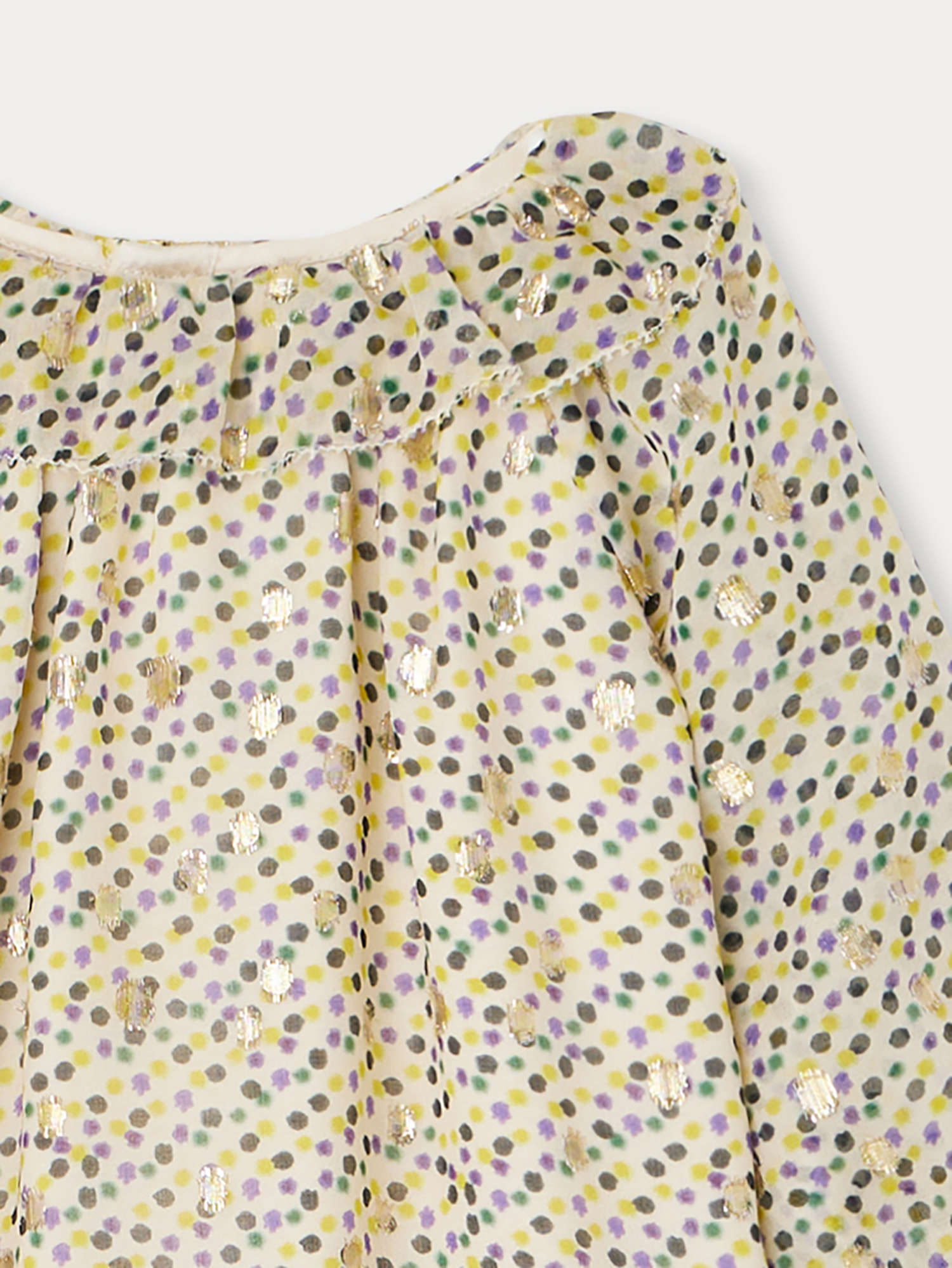 Baby Girls Multicolor Dots Silk Dress