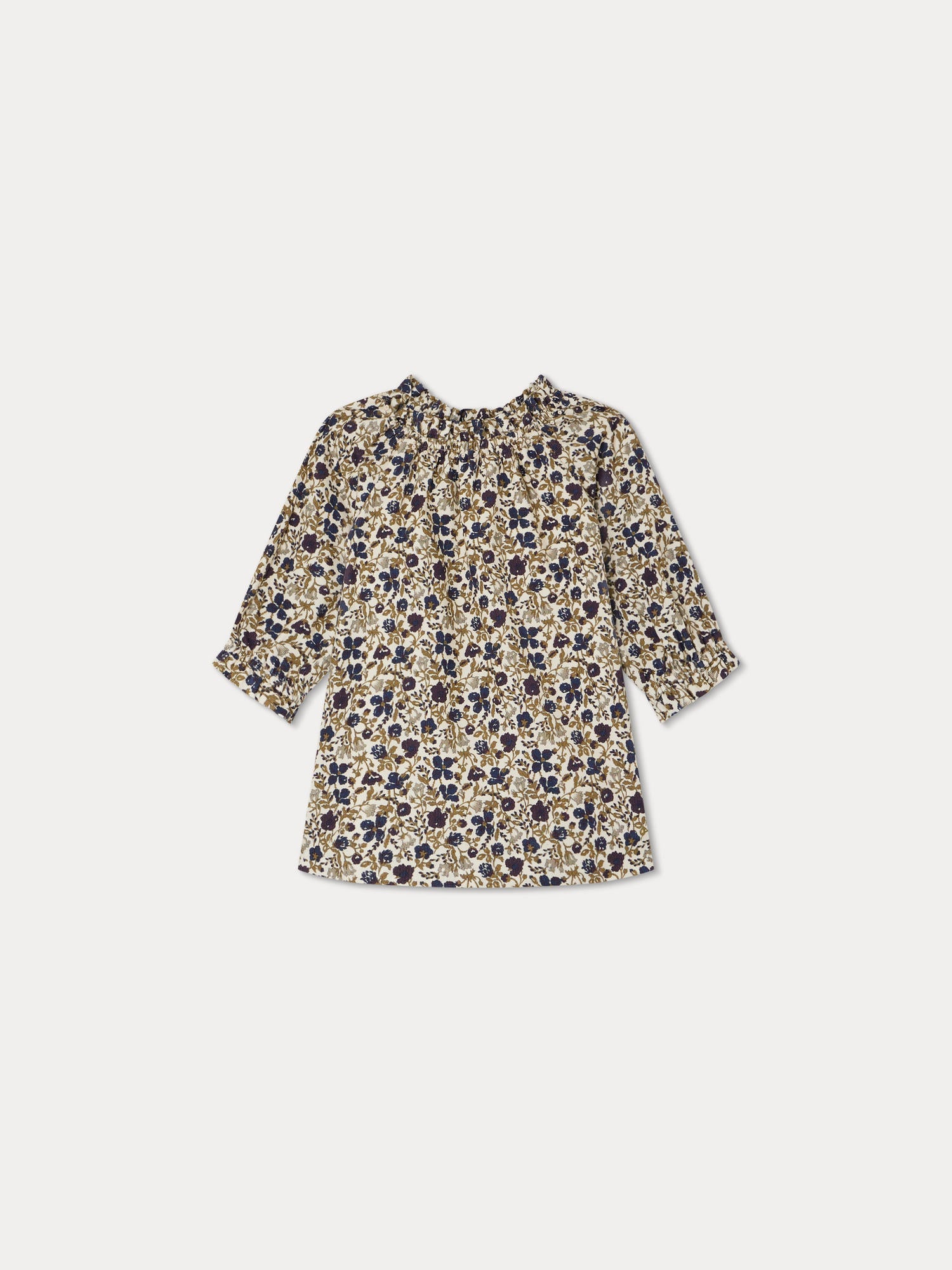 Baby Girls Beige Floral Cotton Dress