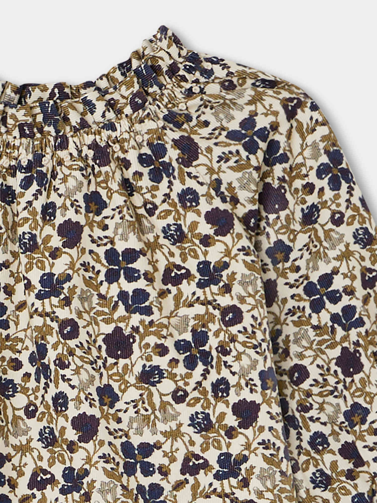 Baby Girls Beige Floral Cotton Dress