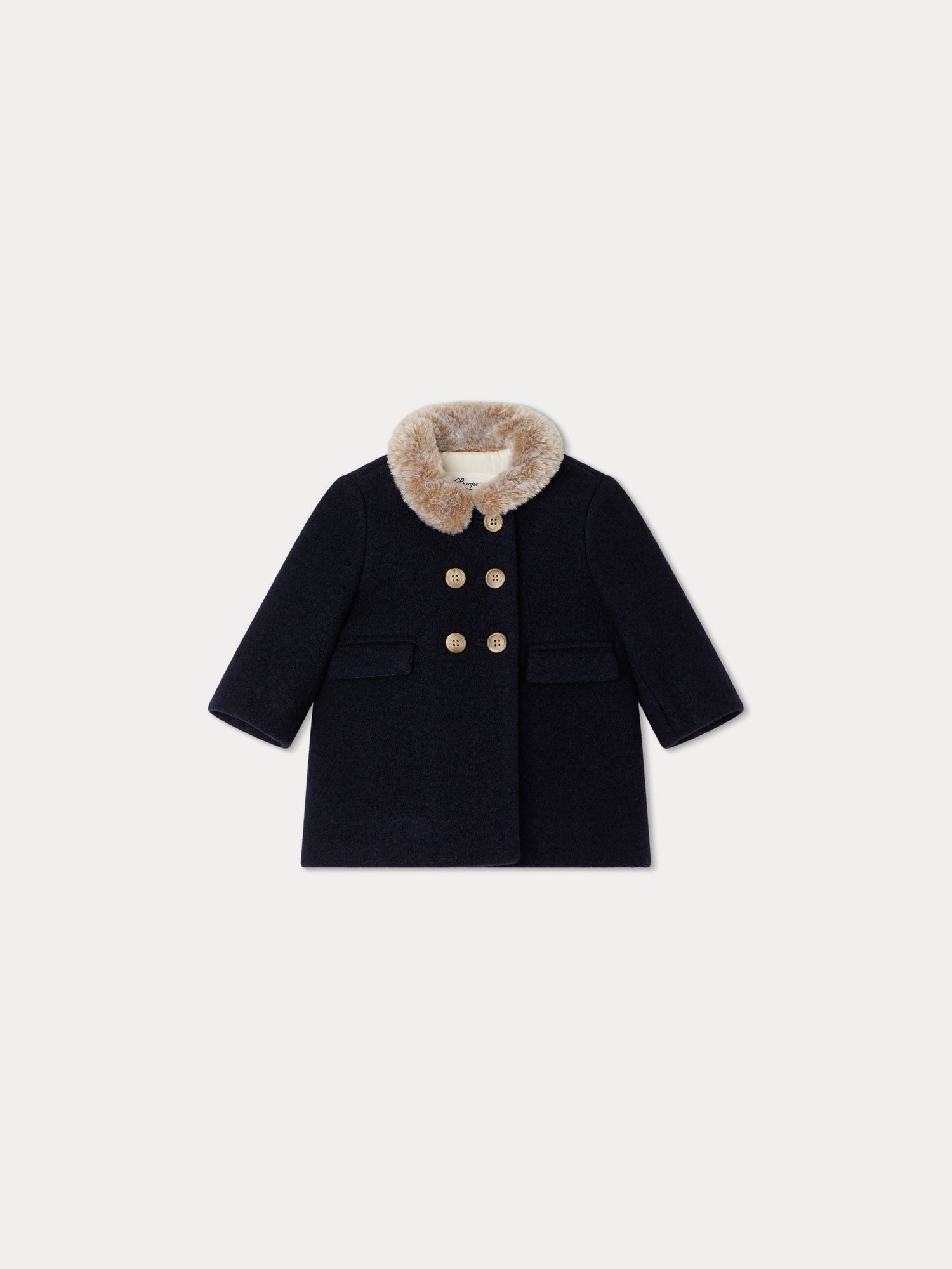 Baby Girls Navy Wool Coat