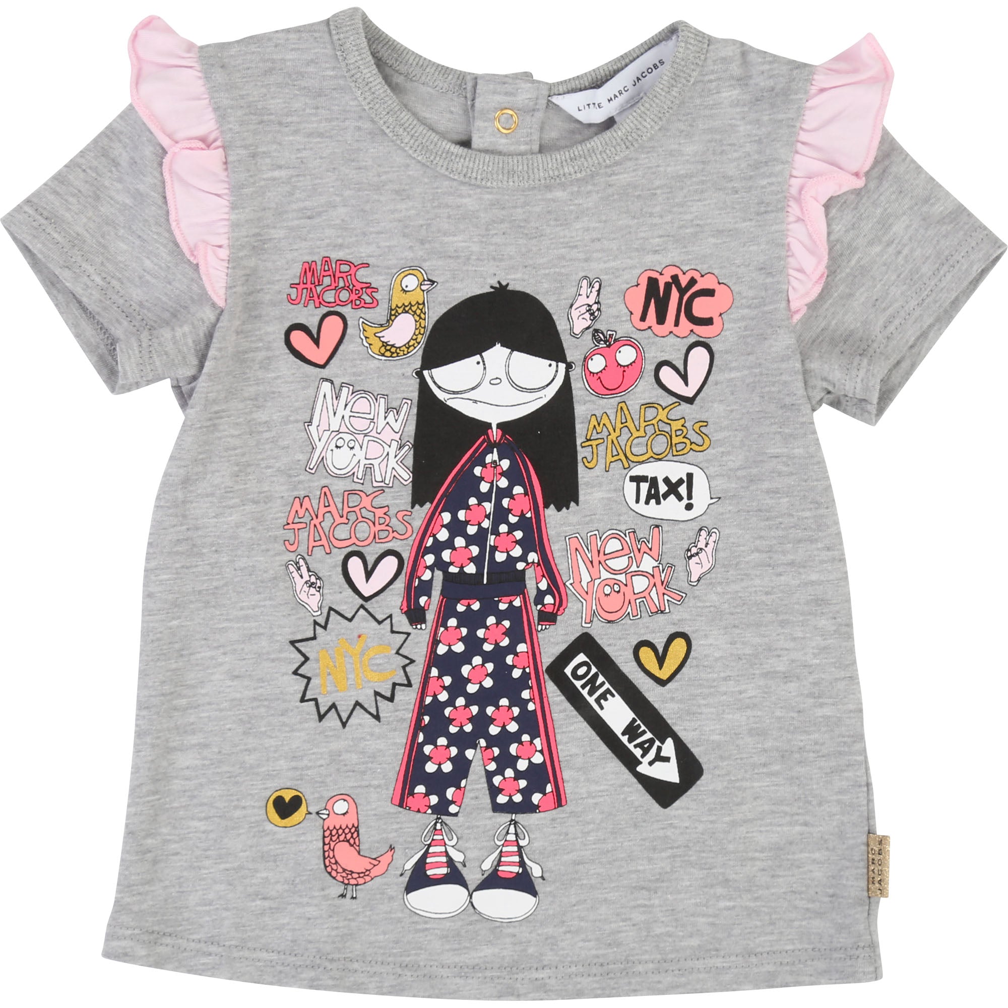 Baby Girls Grey Cotton T-shirt