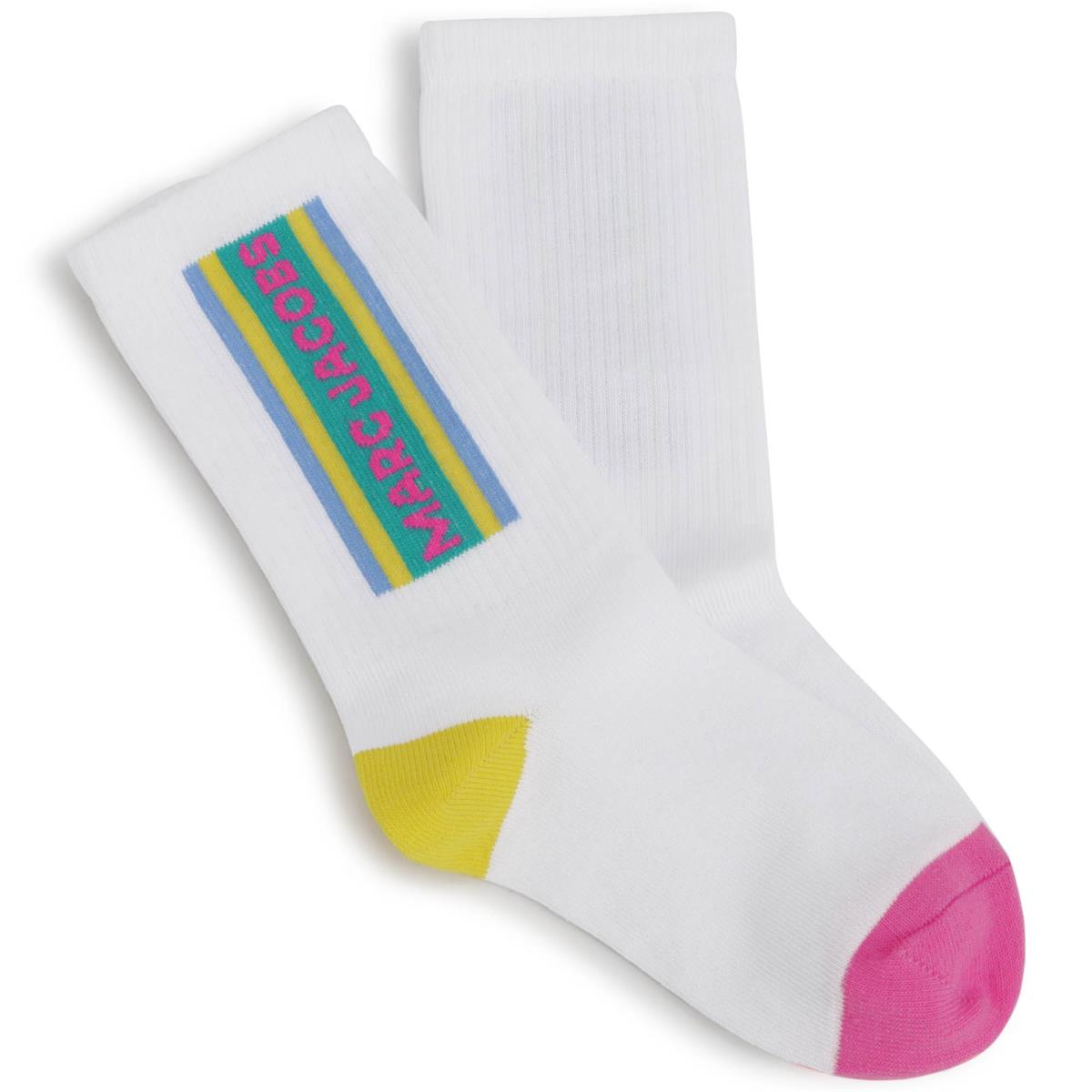 Girls White Logo Socks