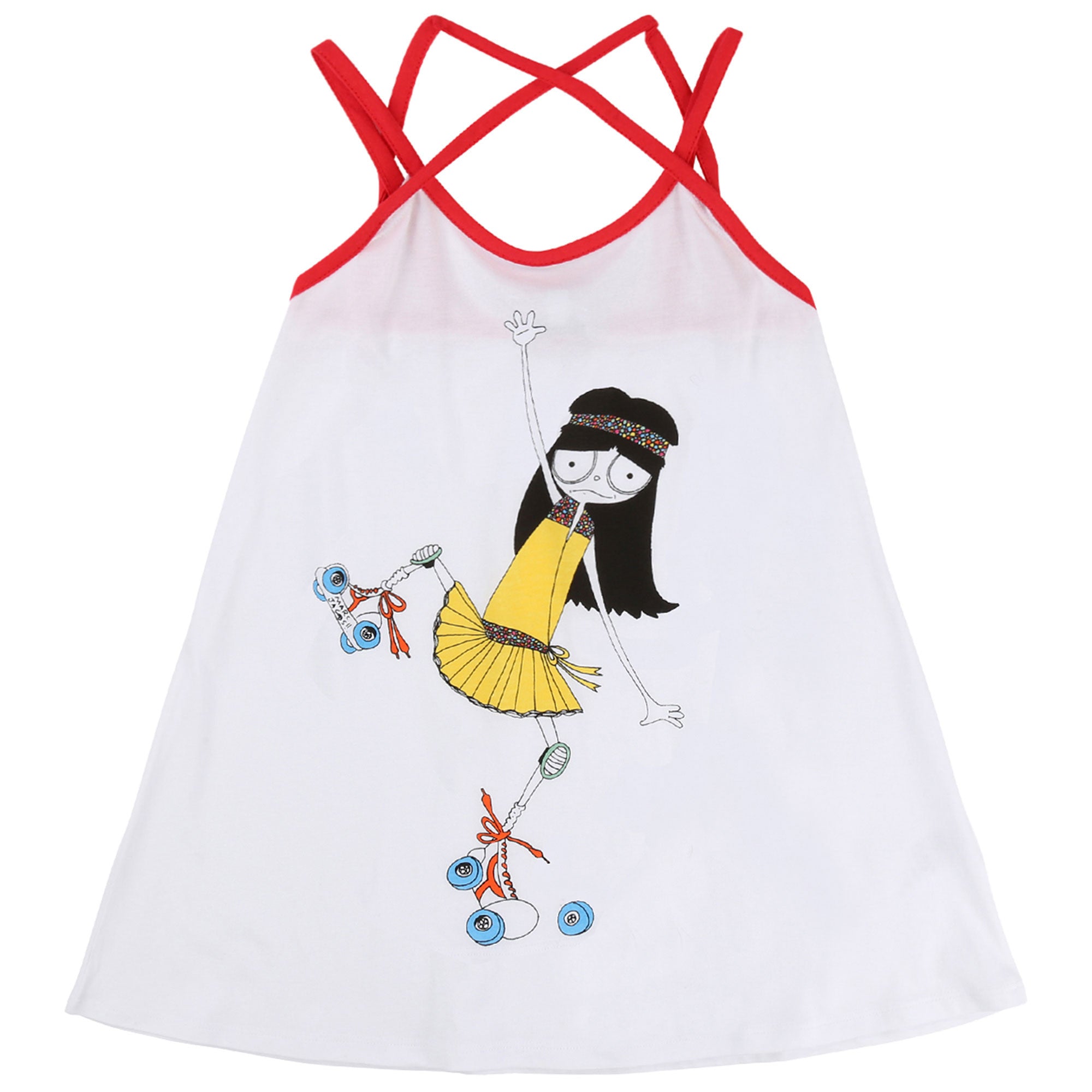 Girls White Jersey Dress - CÉMAROSE | Children's Fashion Store - 1