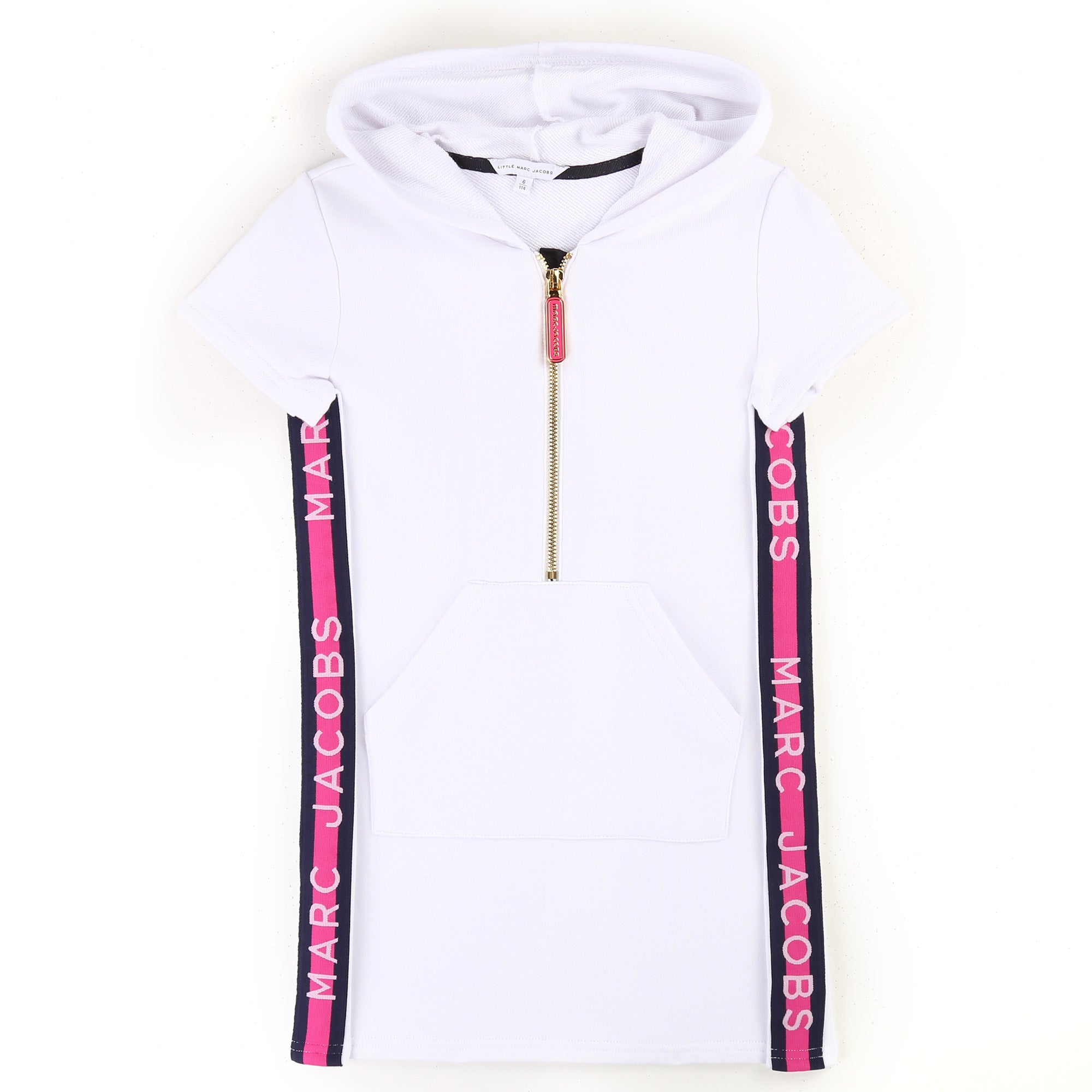 Girls White Hoodie Cotton Dress