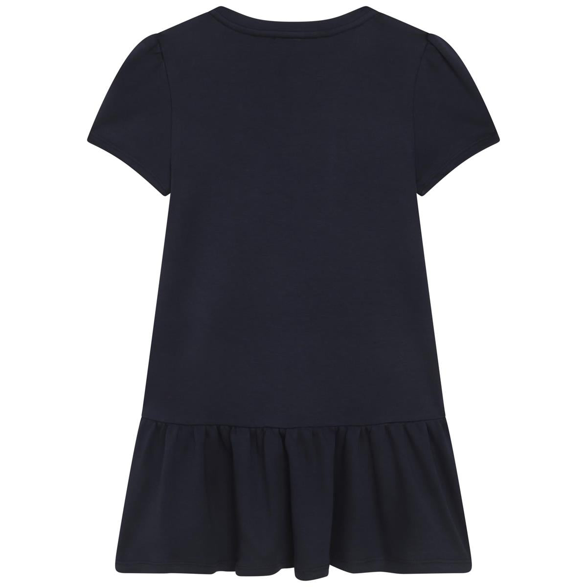 Girls Navy Printed Dress