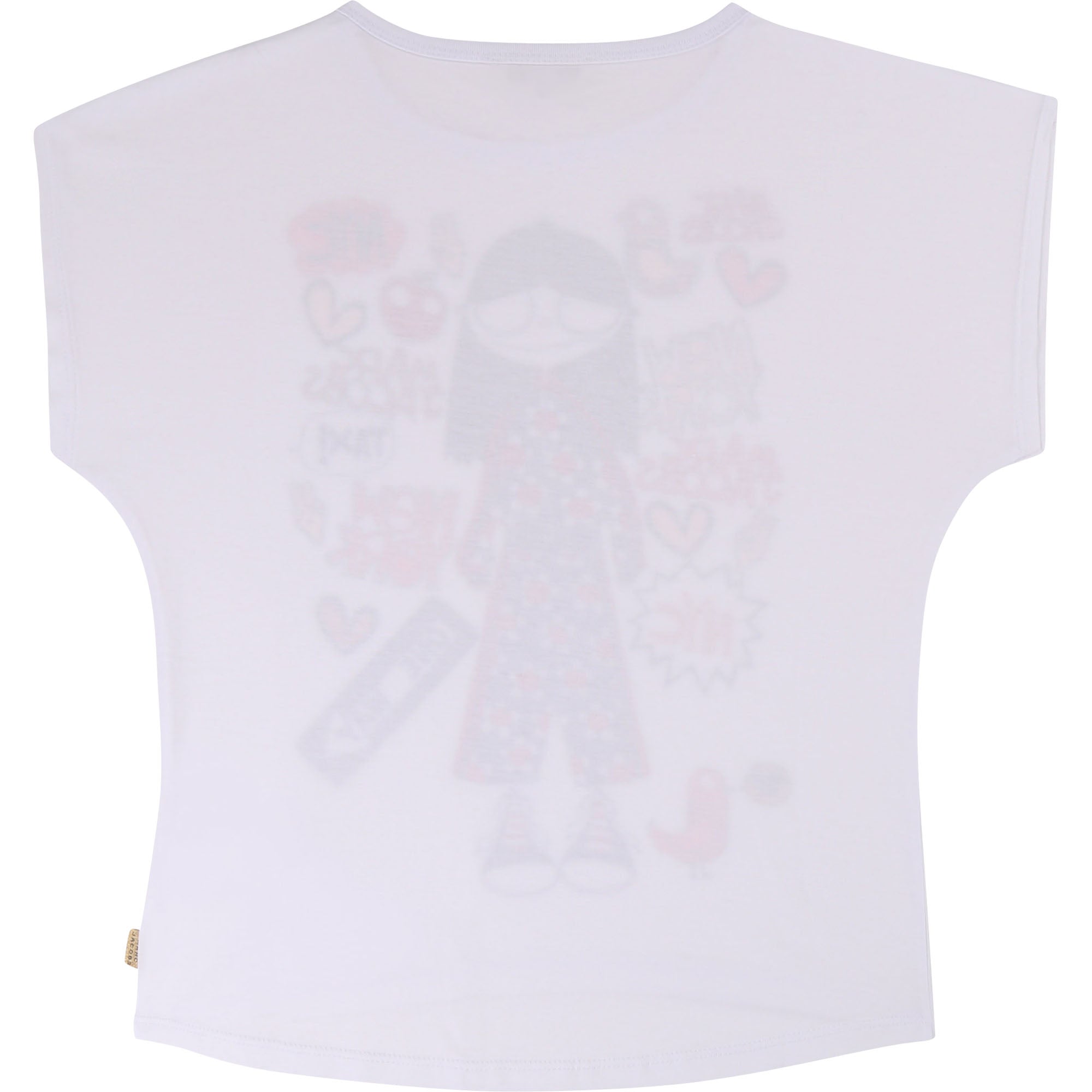 Girls White Printed T-shirt