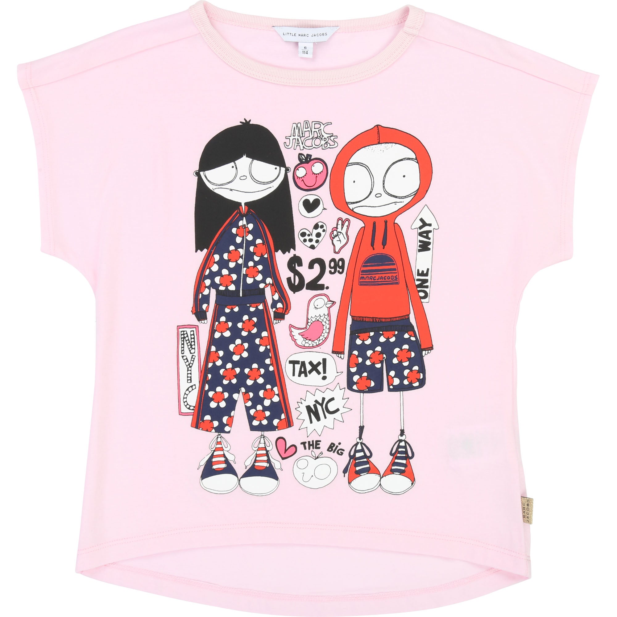 Girls Light Pink Printed T-shirt
