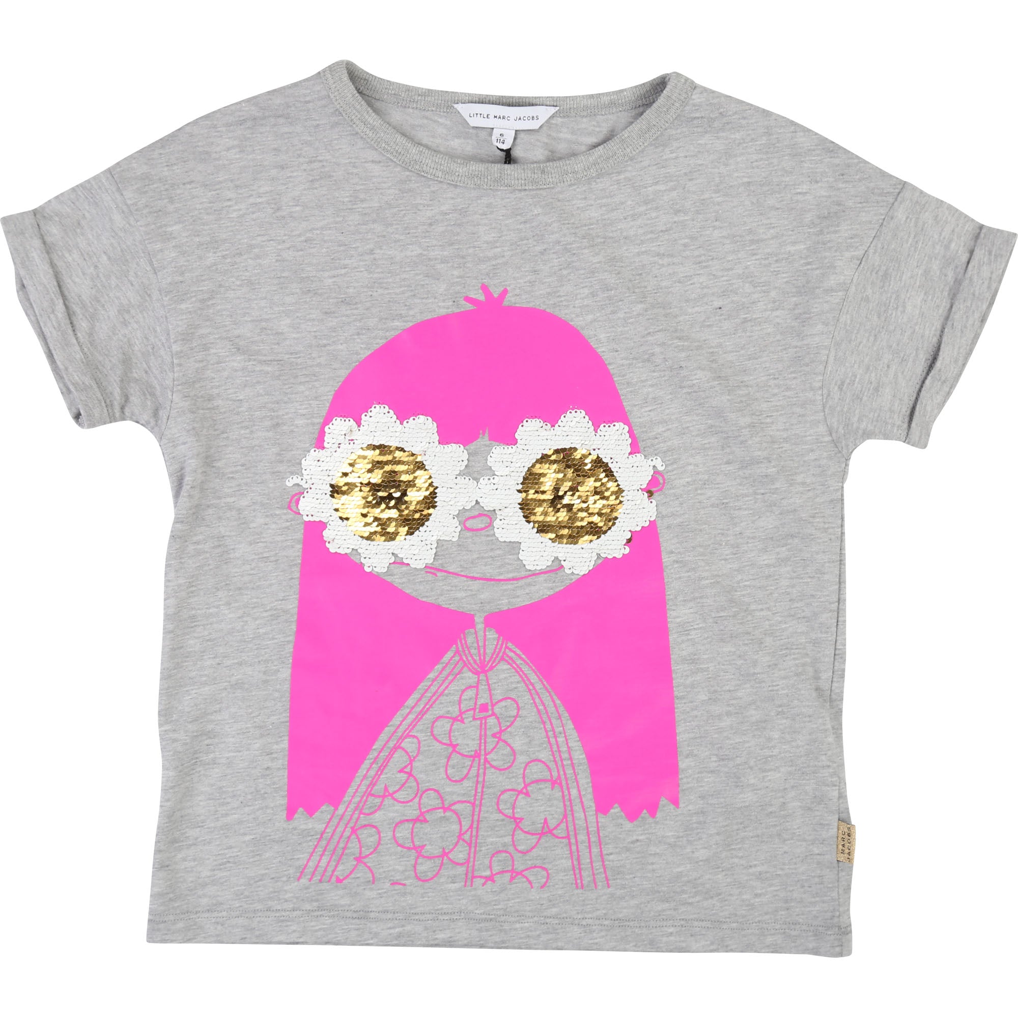 Girls Grey Printed T-shirt