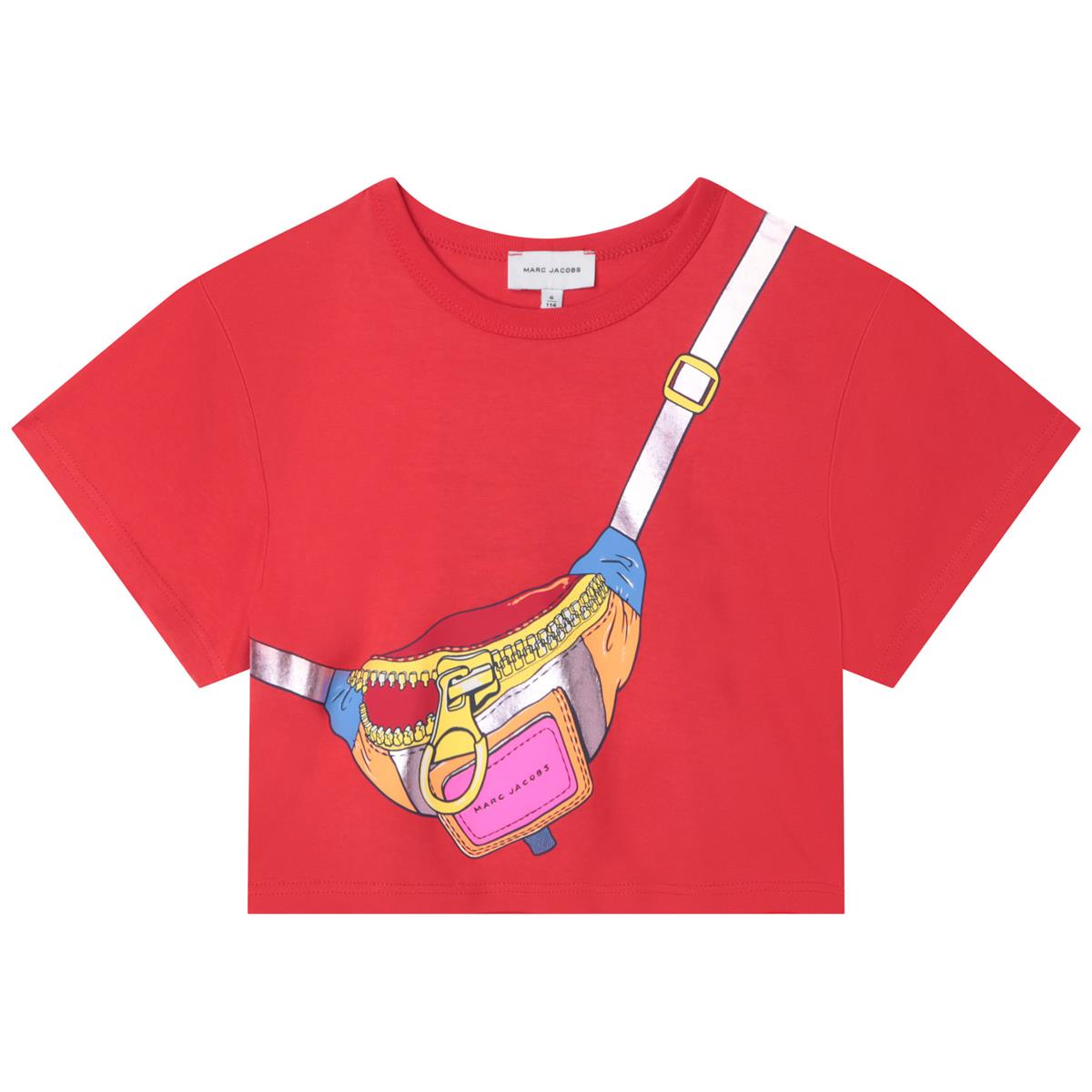 Girls Red Printed T-Shirt