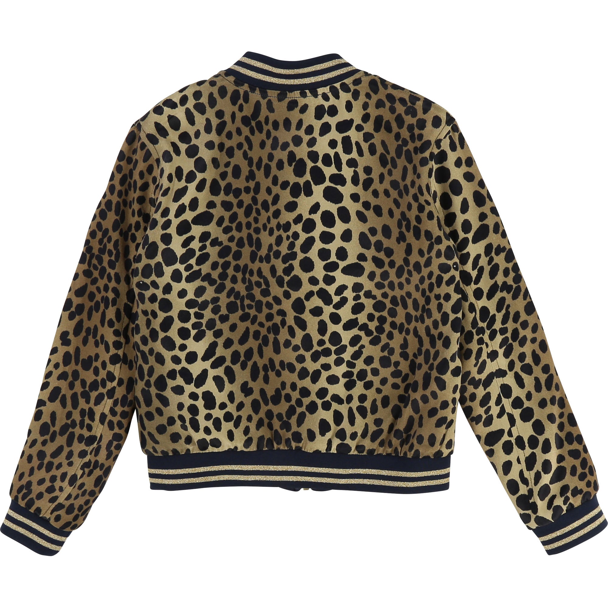 Girls Beige & Navy Cotton Reversibie Jacket