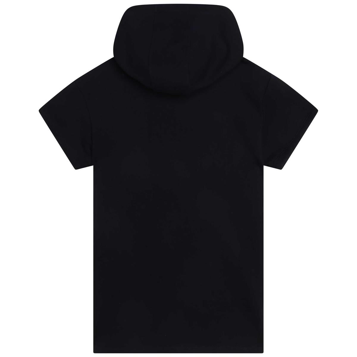 Girls Navy Hooded Dress