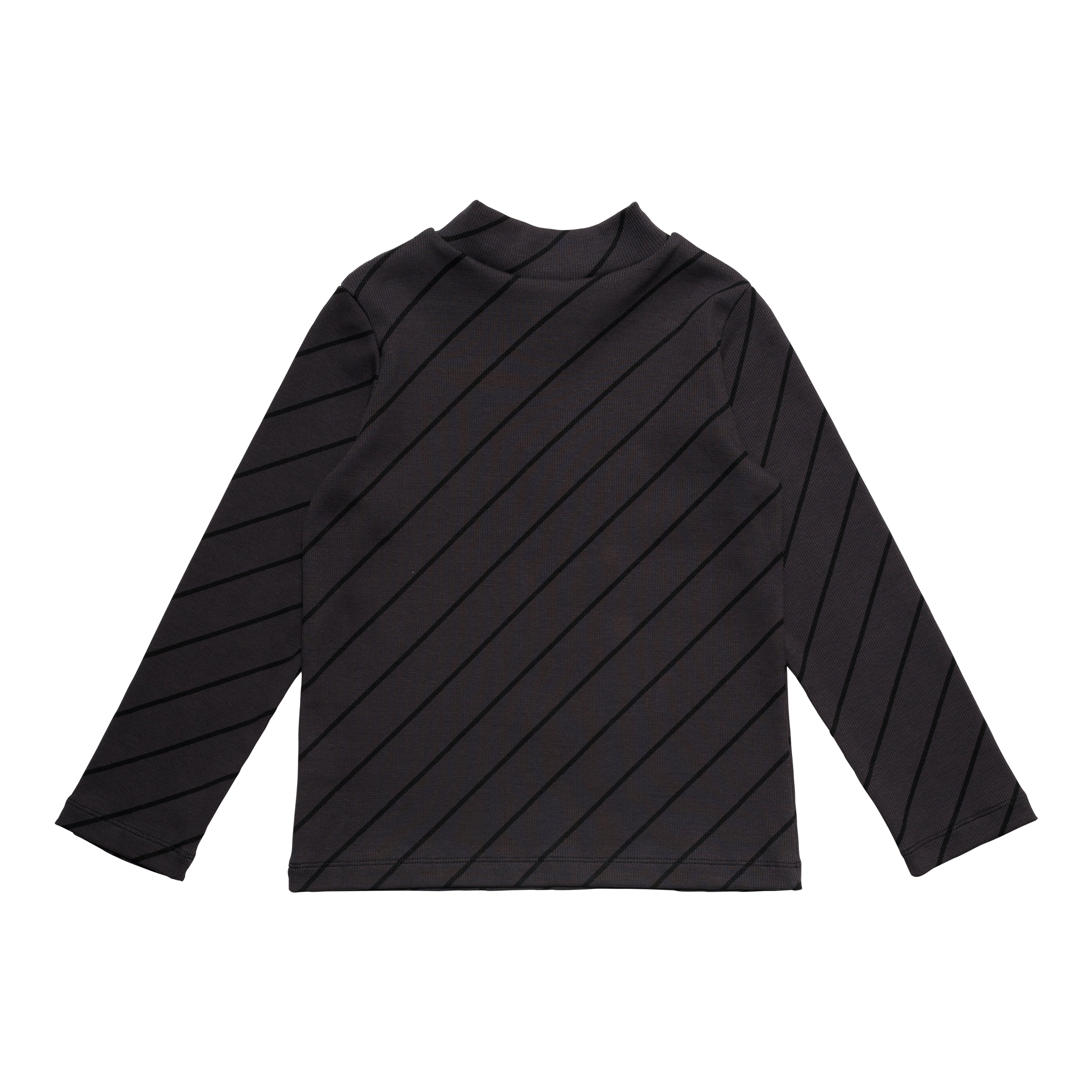 Girls Black Stripes Cotton T-Shirt