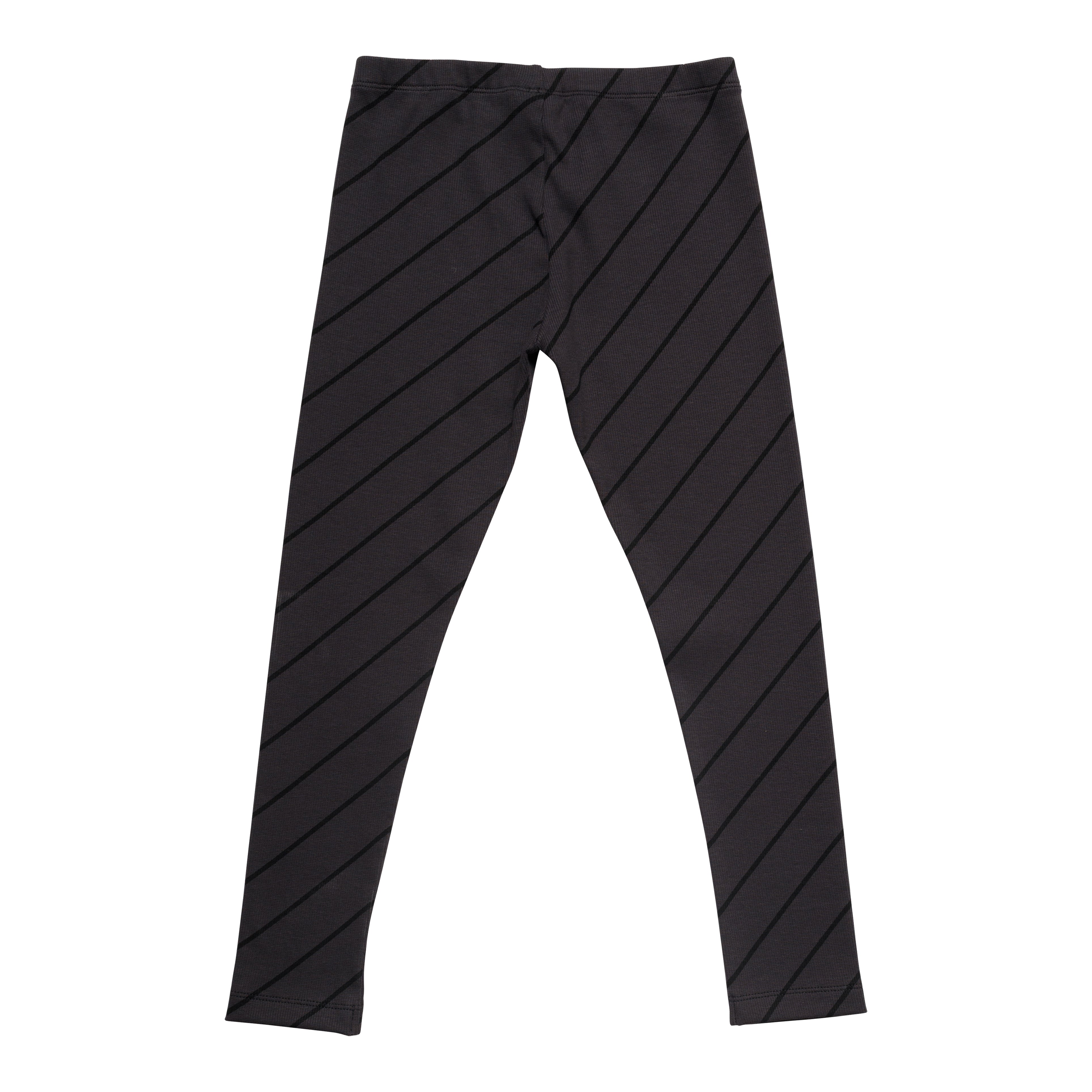 Girls Black Stripes Cotton Leggings