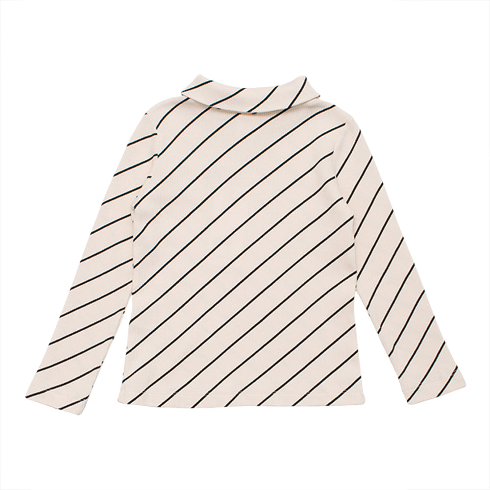Boys & Girls White Stripes Cotton T-Shirt