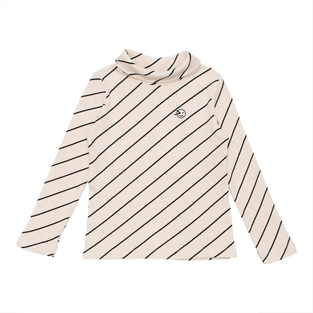 Boys & Girls White Stripes Cotton T-Shirt