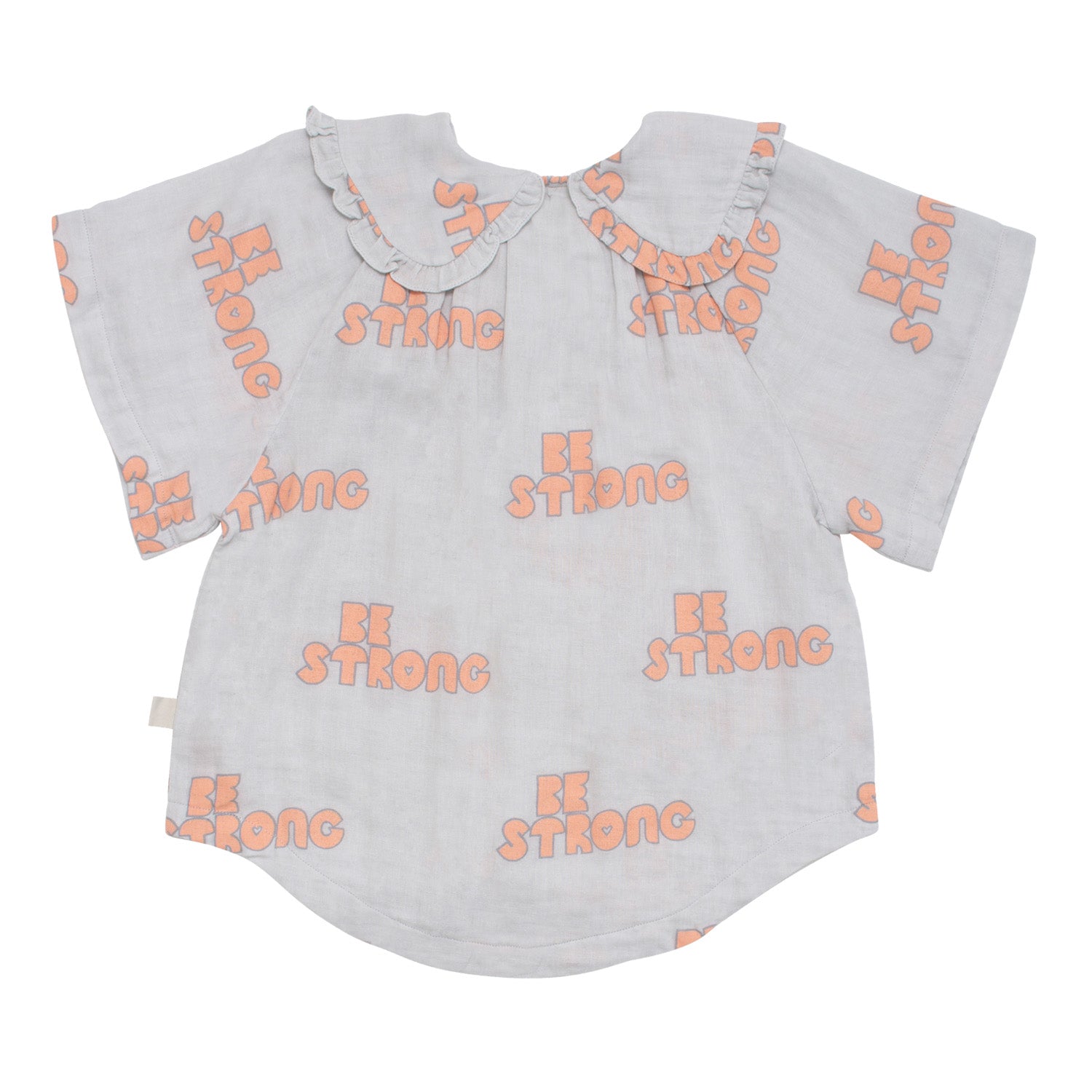 Girls Pale Blue Logo Cotton Shirt