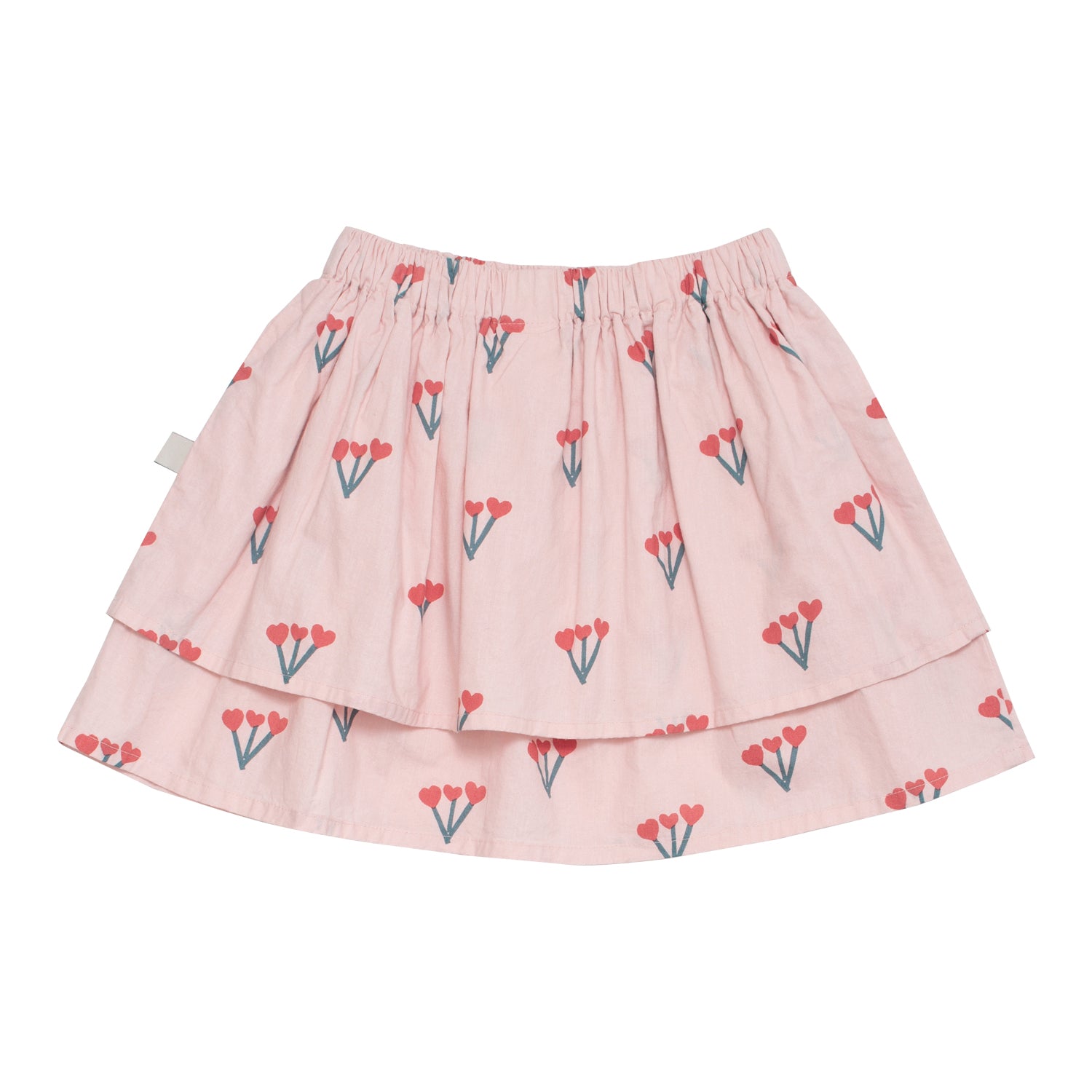 Girls Pink Flower Cotton Skirt