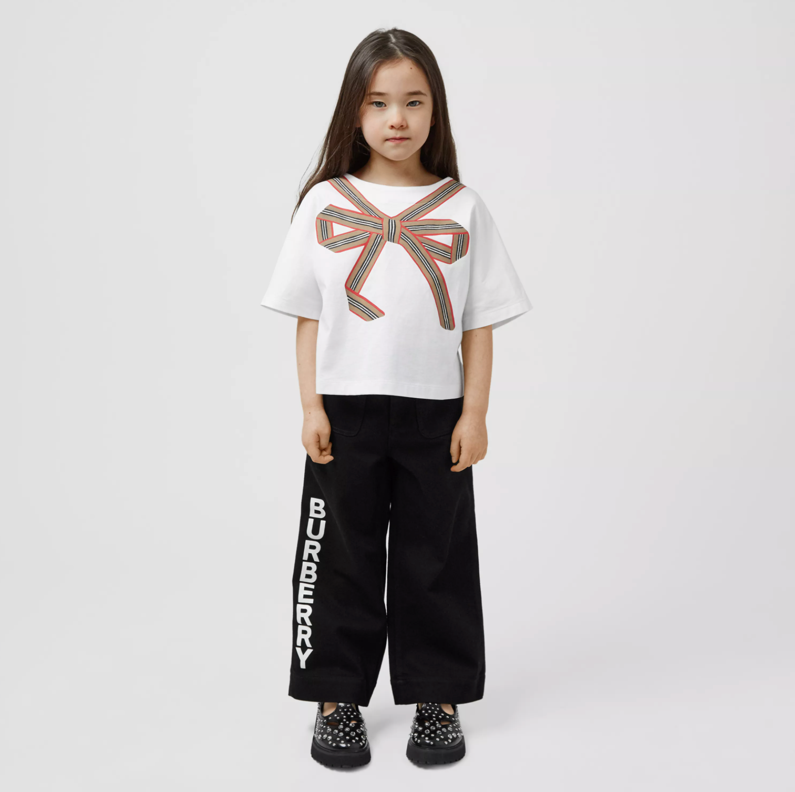 Girls White Cotton T-Shirt