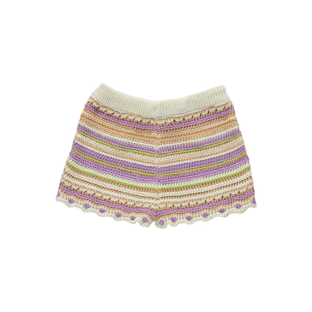 Girl Multicolor Knit Cotton Shorts