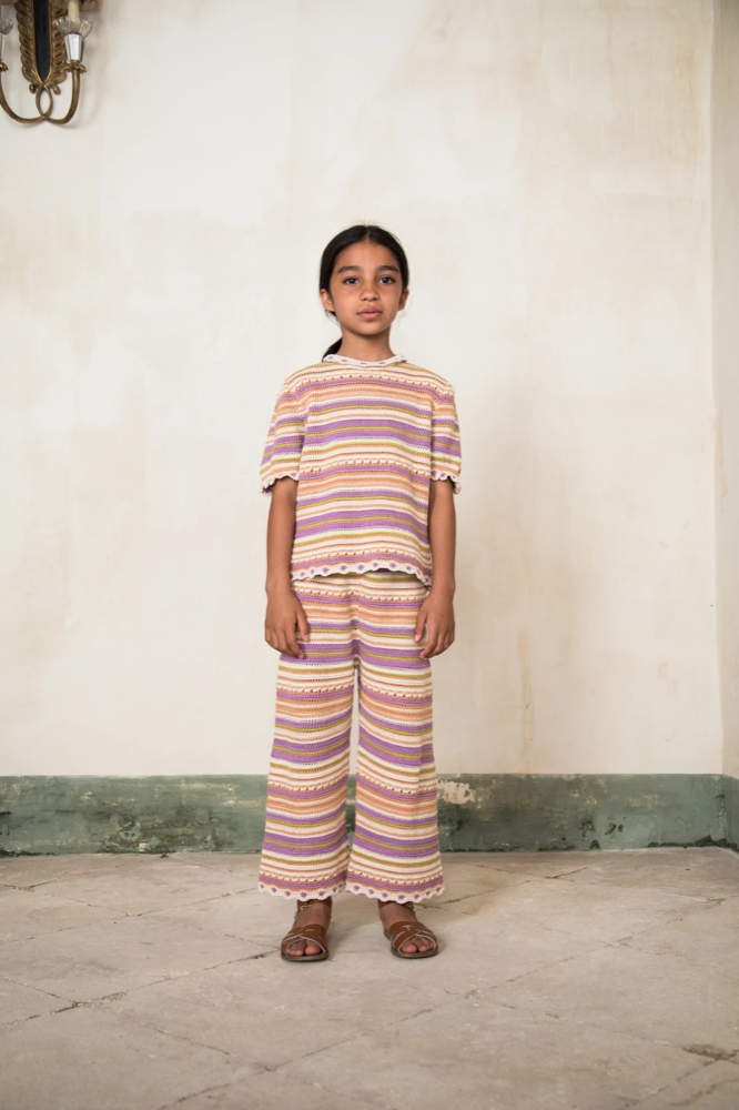 Girls Multicolor Cotton Trousers